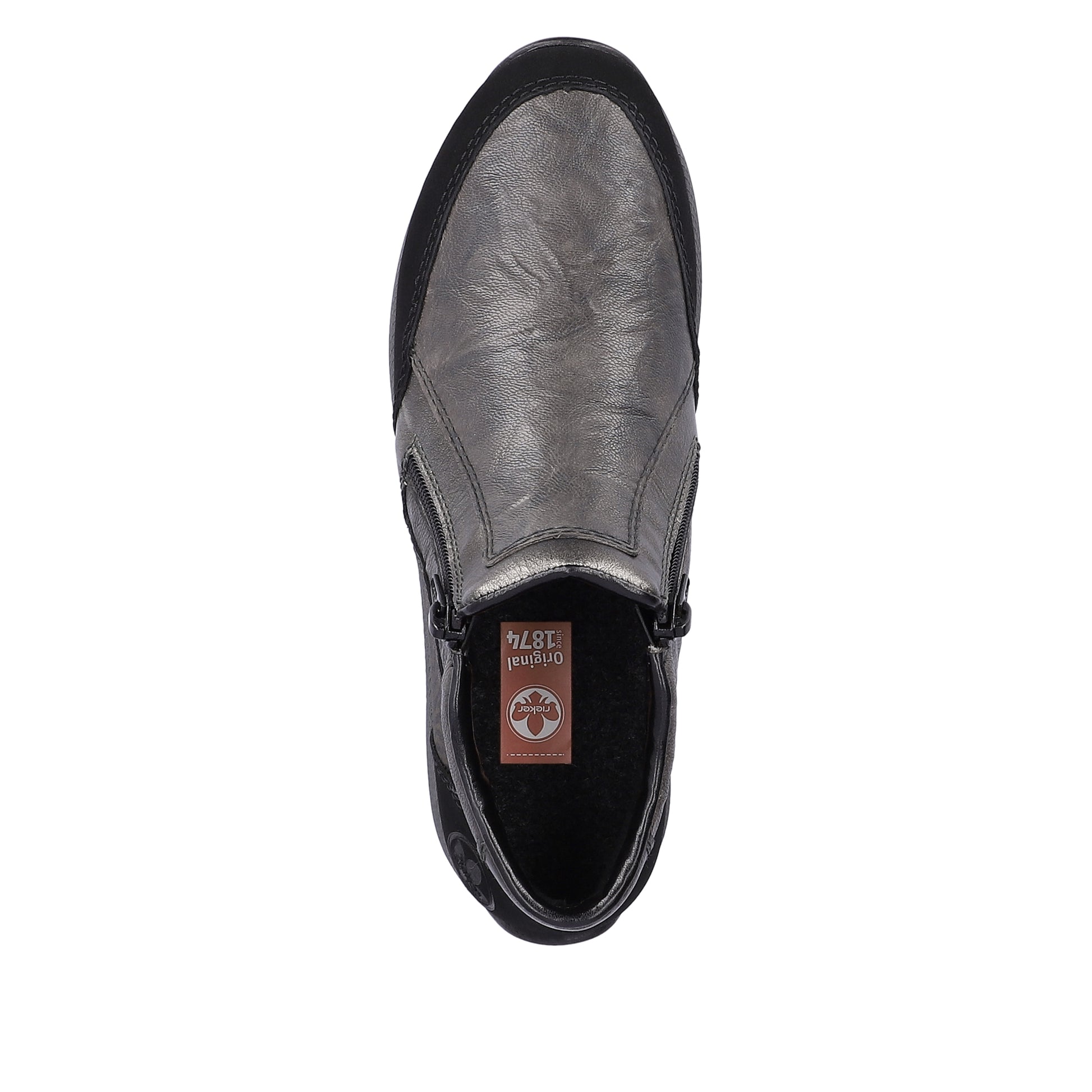 Grey Zip Boots for Women | Rieker N1152-42