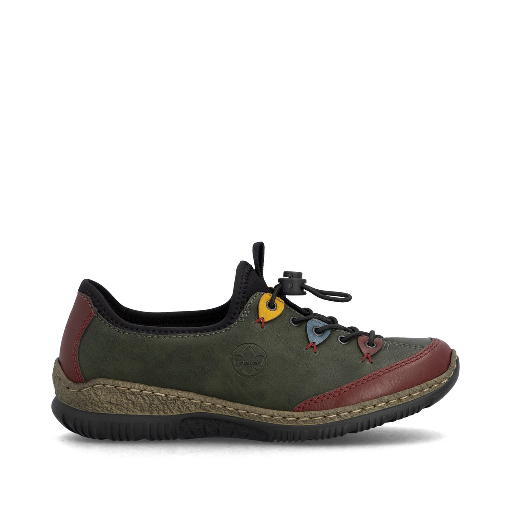 Green Elasticated Shoes for Women | Rieker N3271-54
