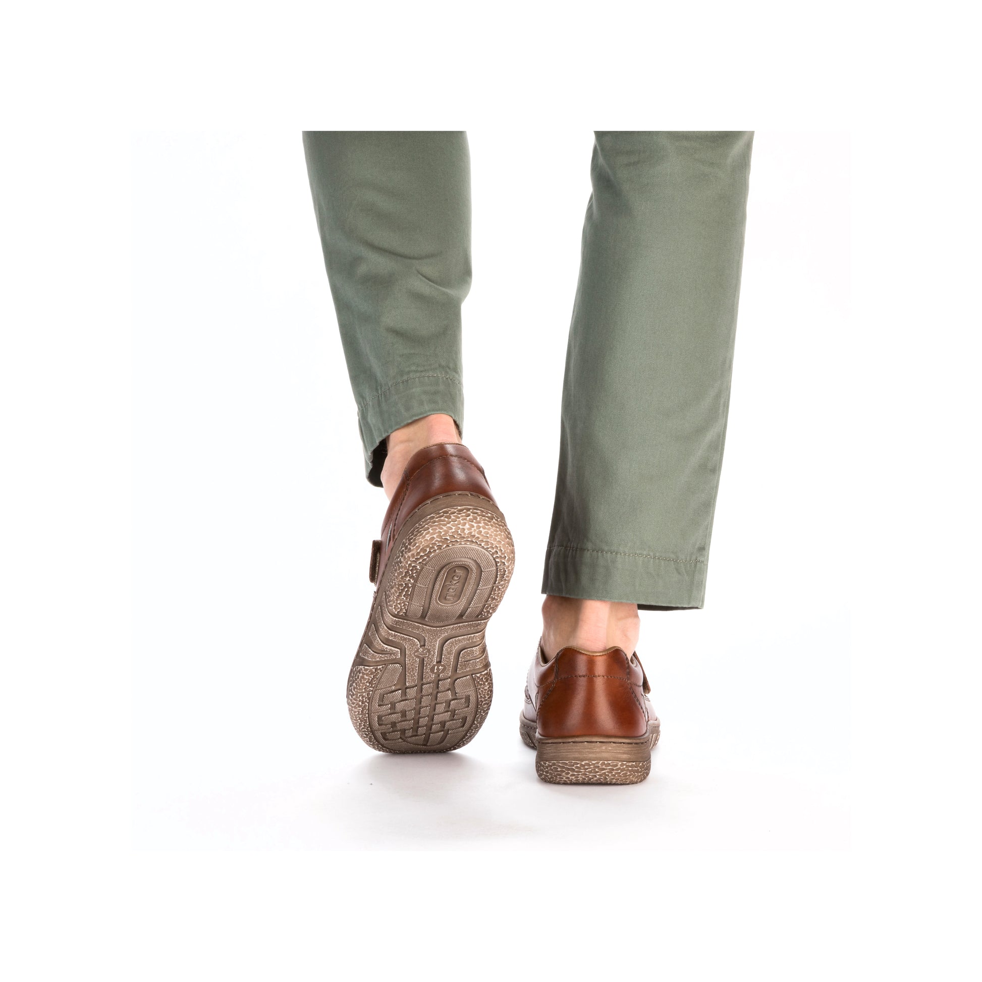 Brown Hook & Loop Shoes for Men | Rieker 03578-24