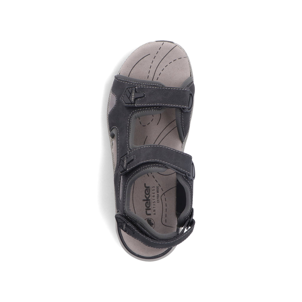 Black Hook & Loop Sandals for Men | Rieker 29151-00