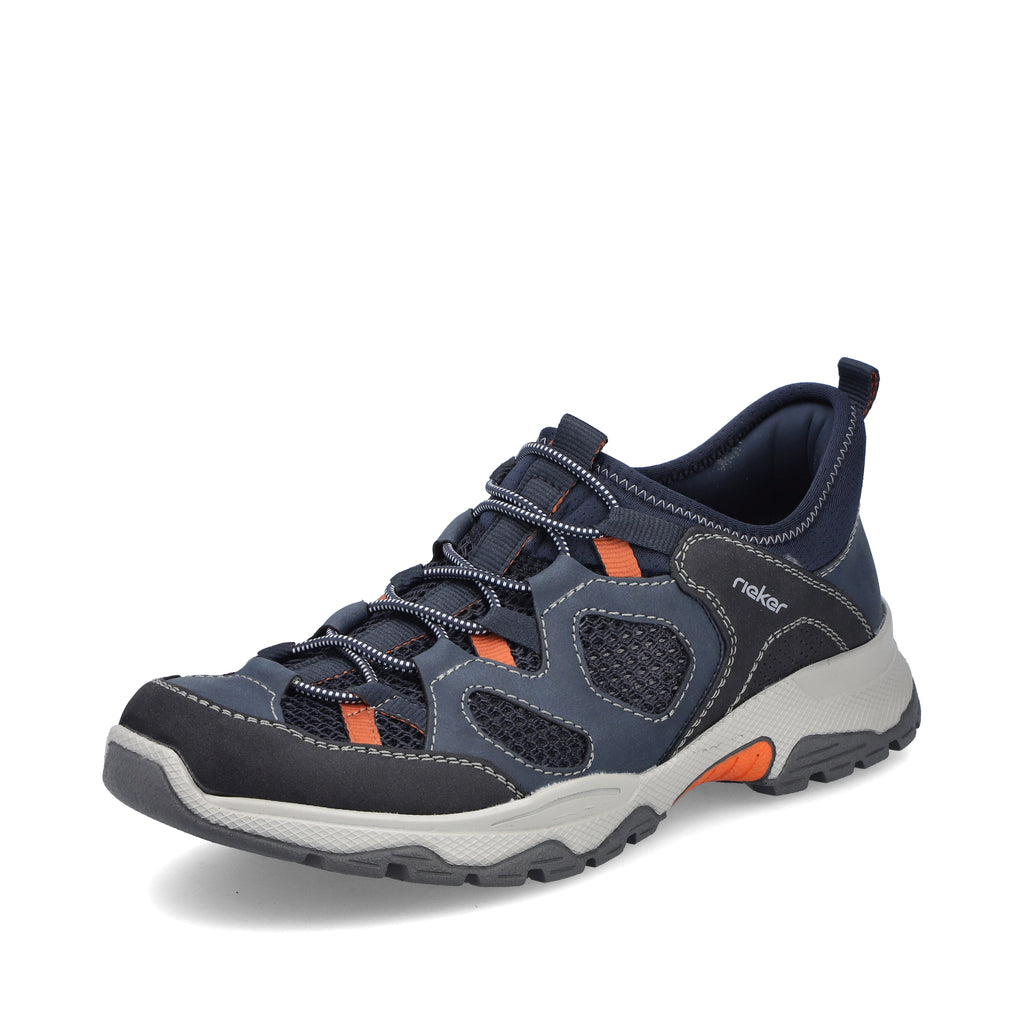 Blue Elasticated Shoes for Men | Rieker B8350-14