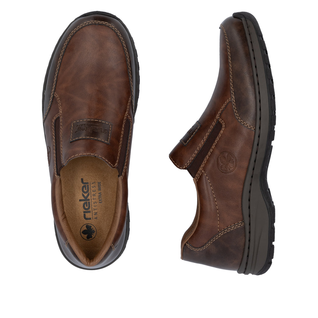 Brown Elasticated Shoes for Men | Rieker 03354-26