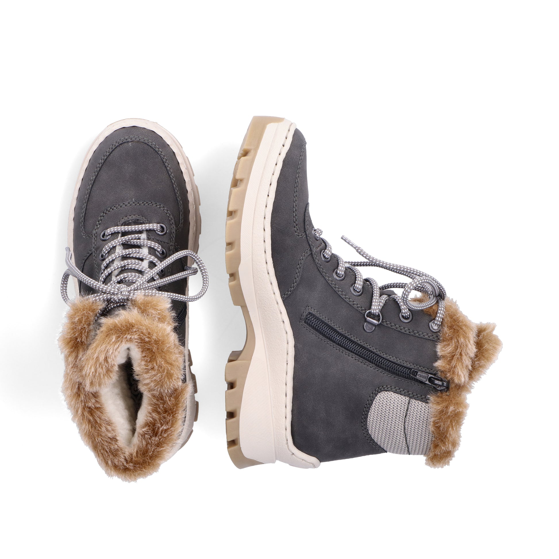 Grey Zip Boots for Women | Rieker X9335-45