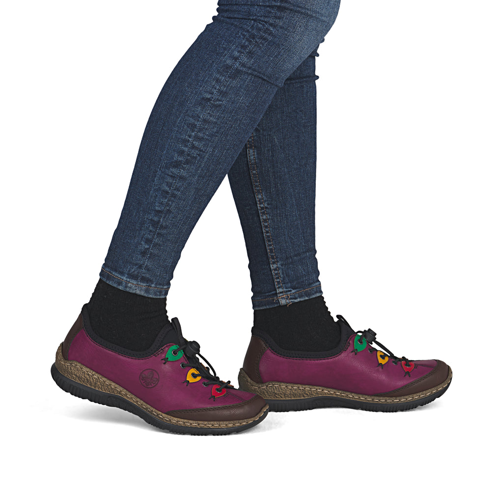 Pink Elasticated Shoes for Women | Rieker N3271-30