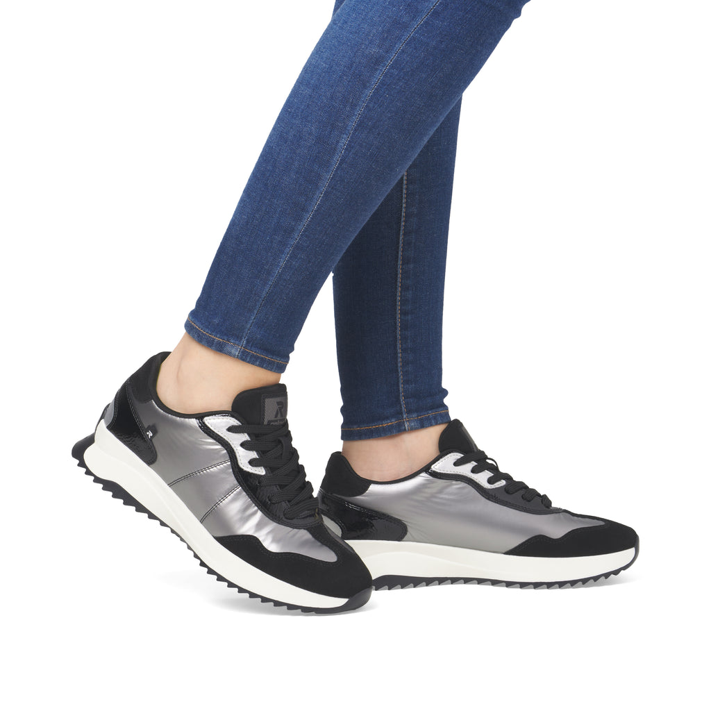 Grey Elasticated Shoes for Women | Rieker Sport W1306-42
