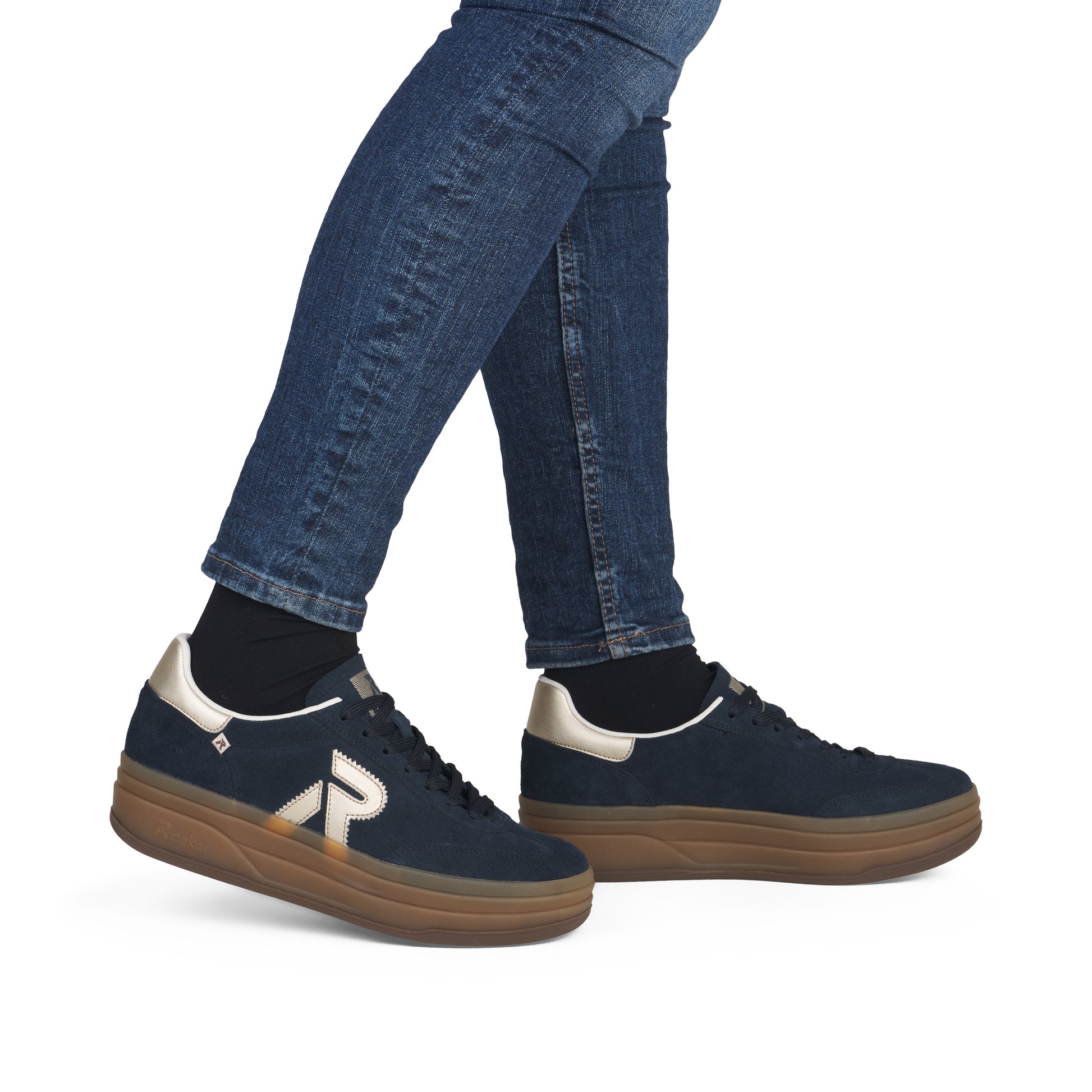 Blue Elasticated Shoes for Women | Rieker W3700-14