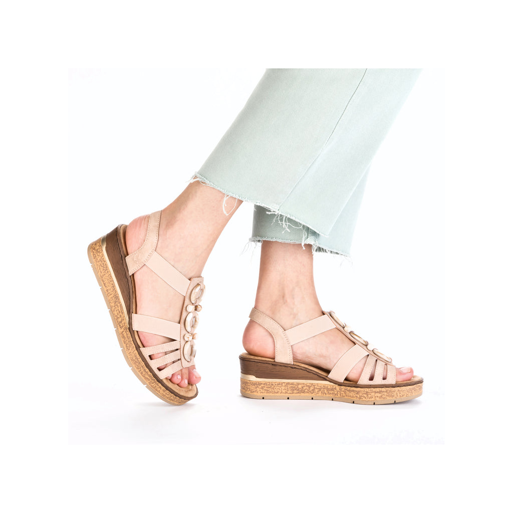 Pink Elasticated Sandals for Women | Rieker 63778-31