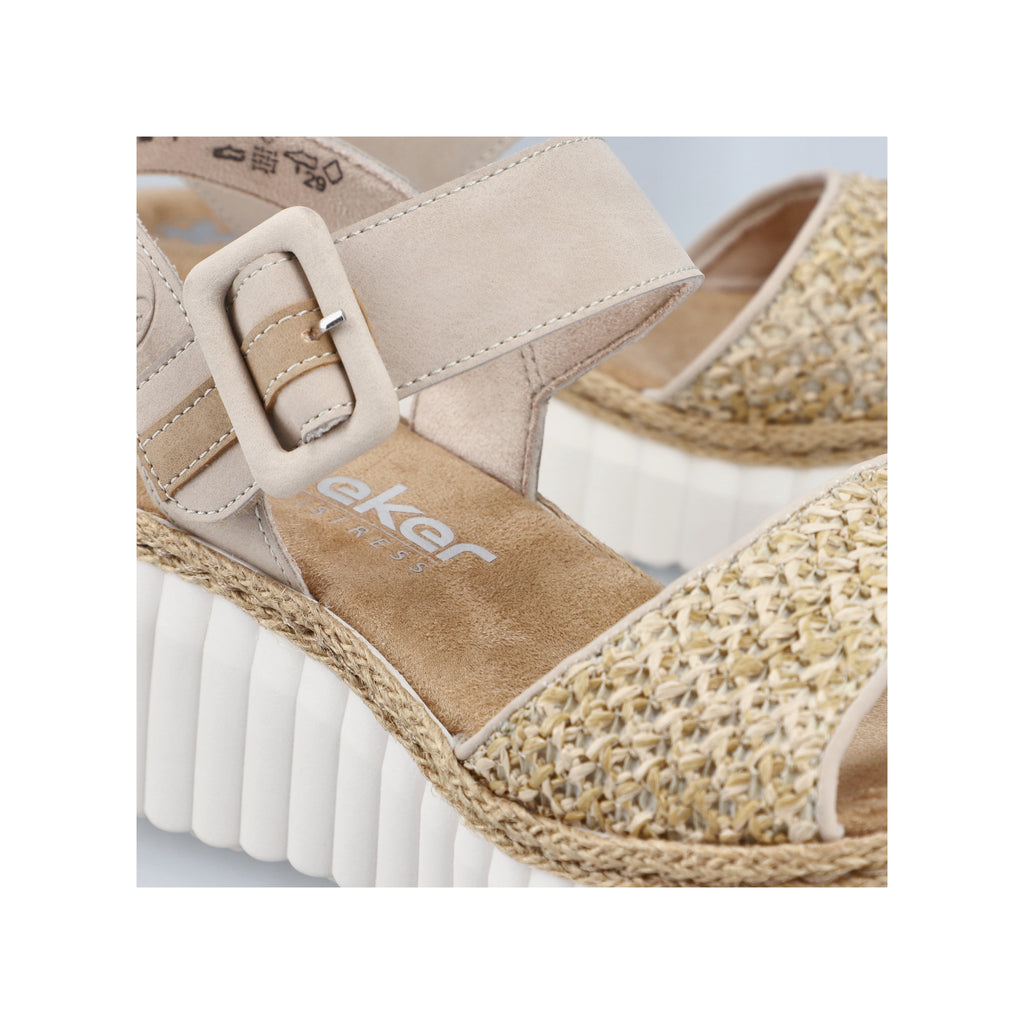 Beige Hook & Loop Sandals for Women | Rieker 69176-62