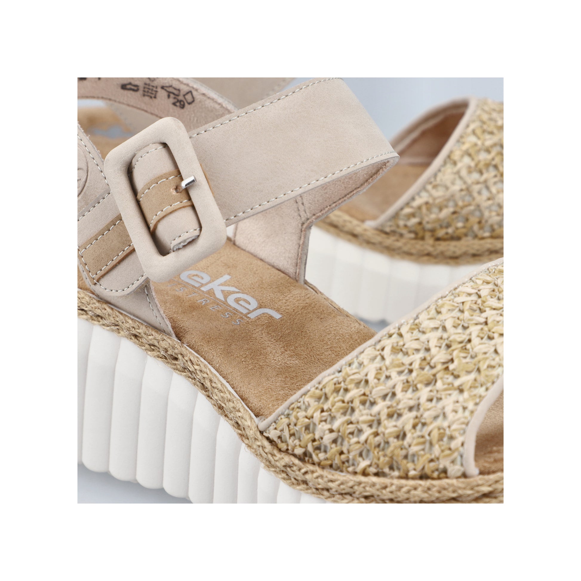 Beige Hook & Loop Sandals for Women | Rieker 69176-62