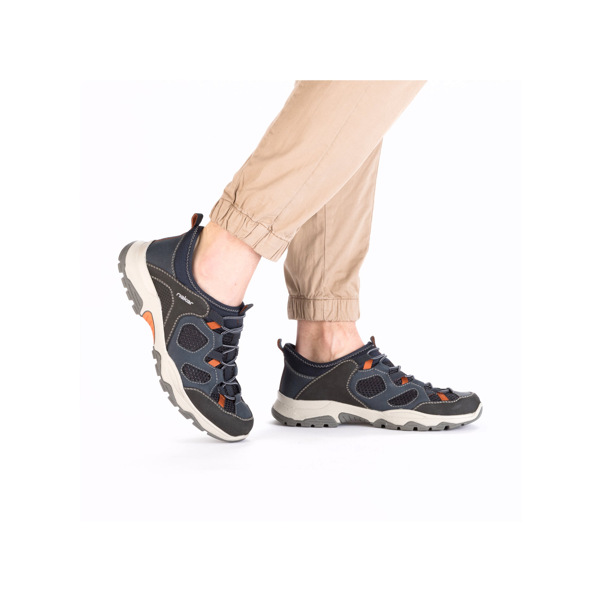 Blue Elasticated Shoes for Men | Rieker B8350-14
