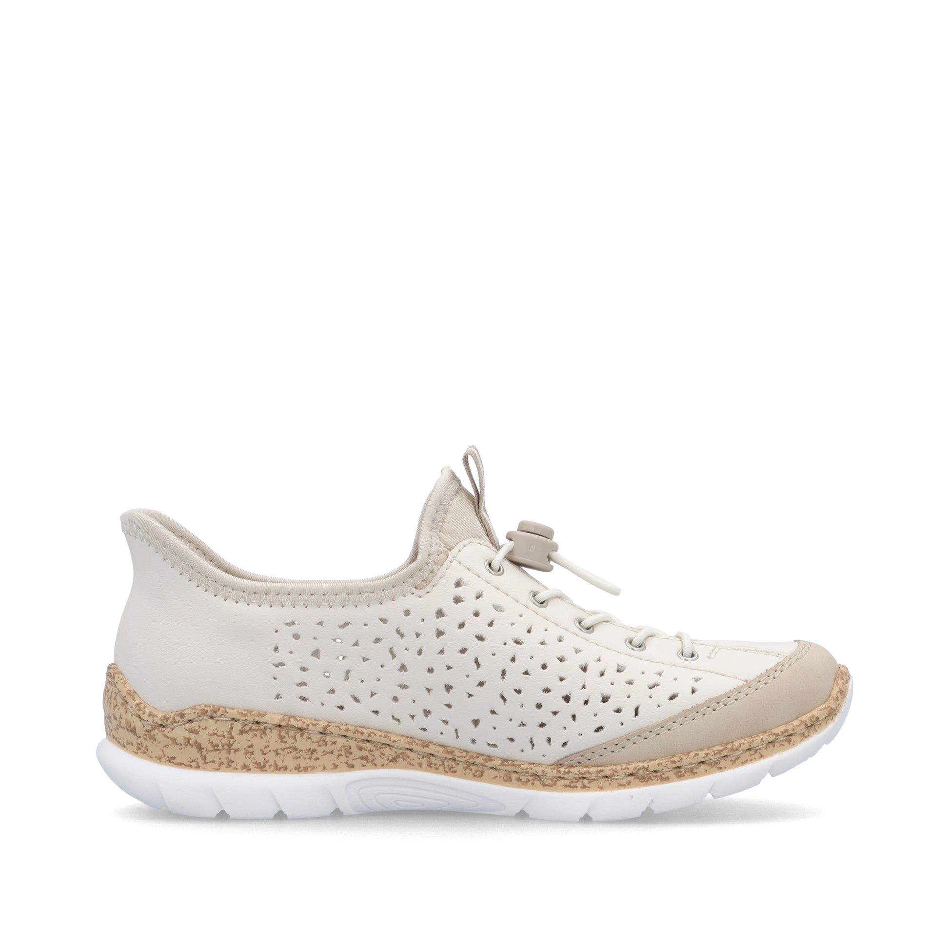 Beige Elasticated Shoes for Women | Rieker N42V3-60