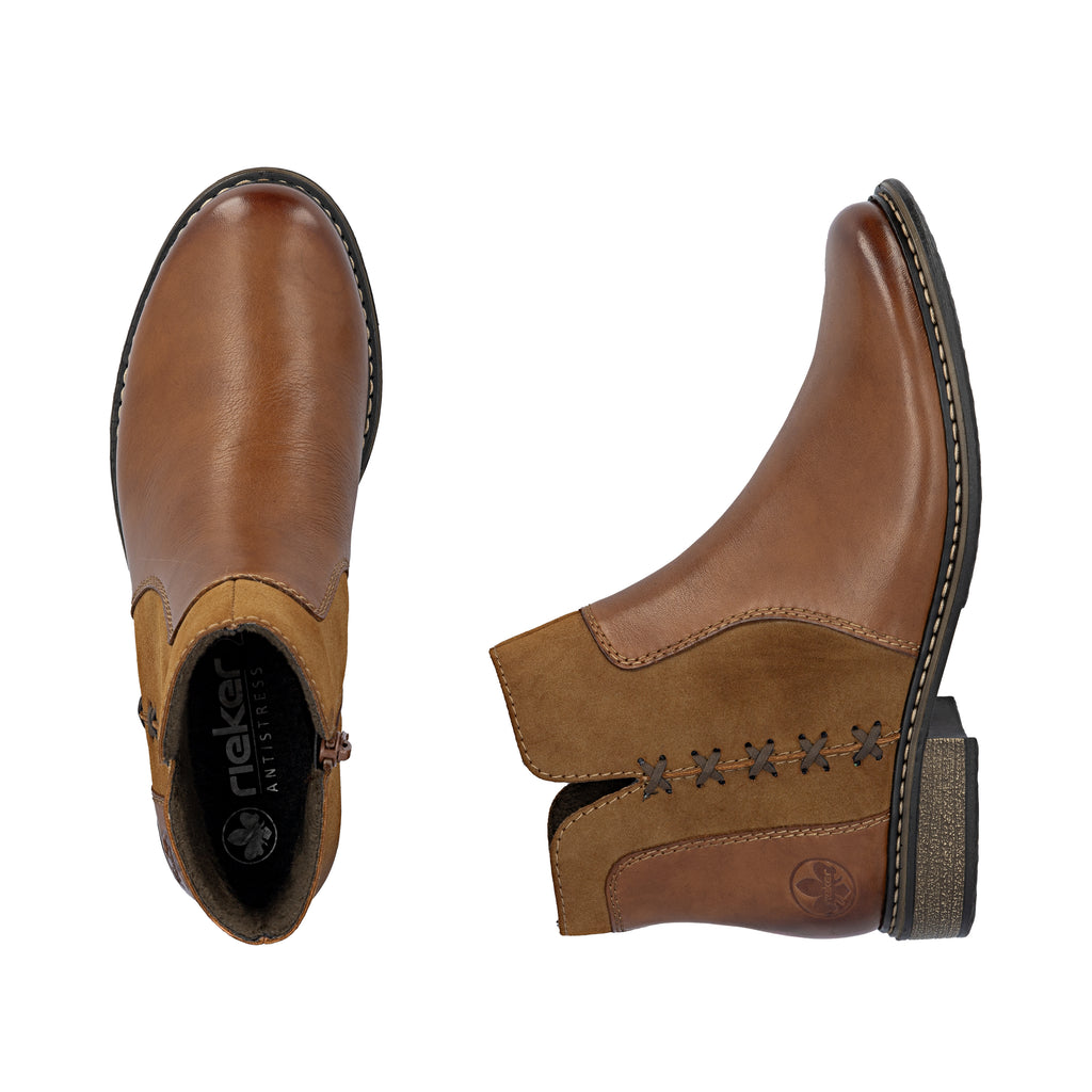 Brown Zip Boots for Women | Rieker Z4951-24