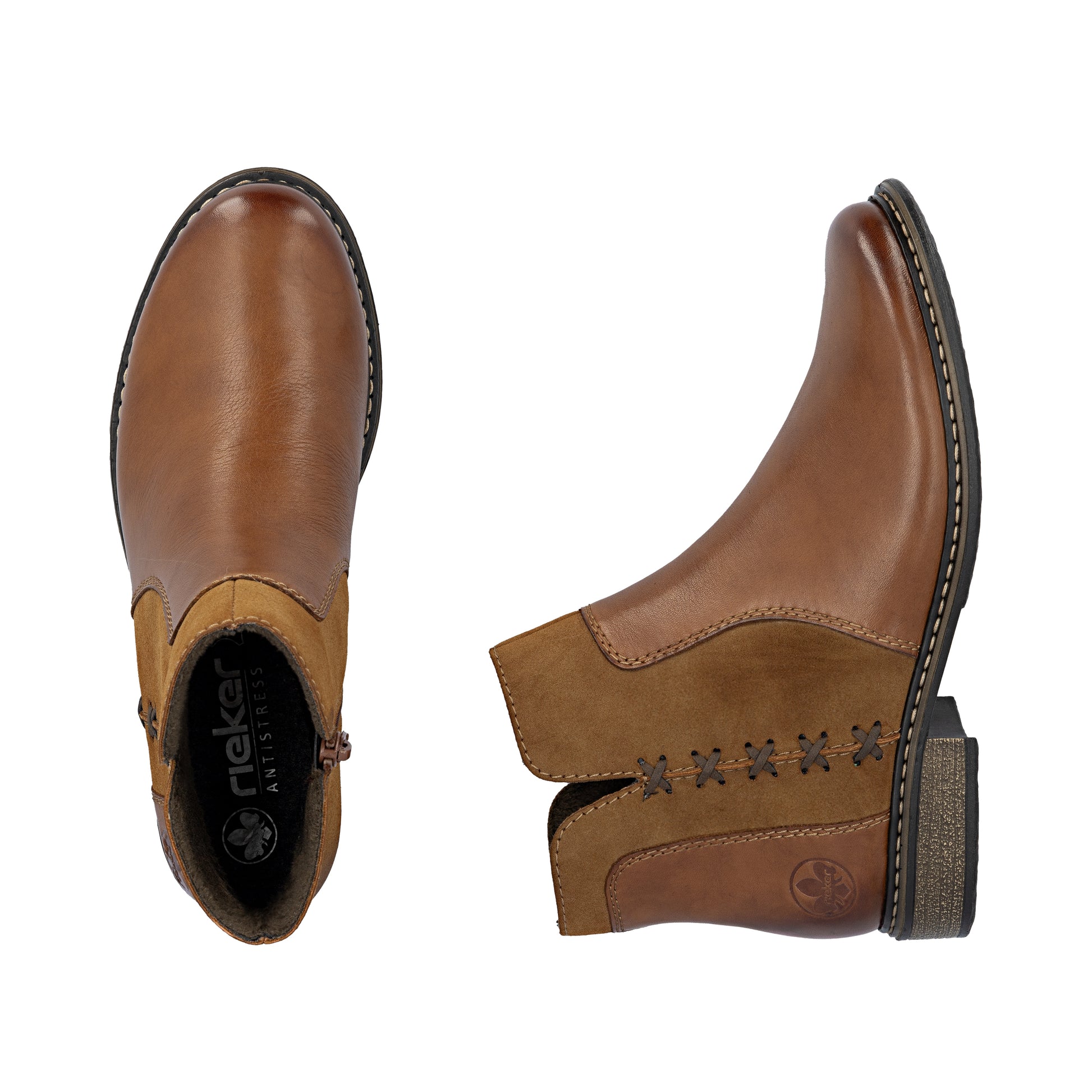 Brown Zip Boots for Women | Rieker Z4951-24