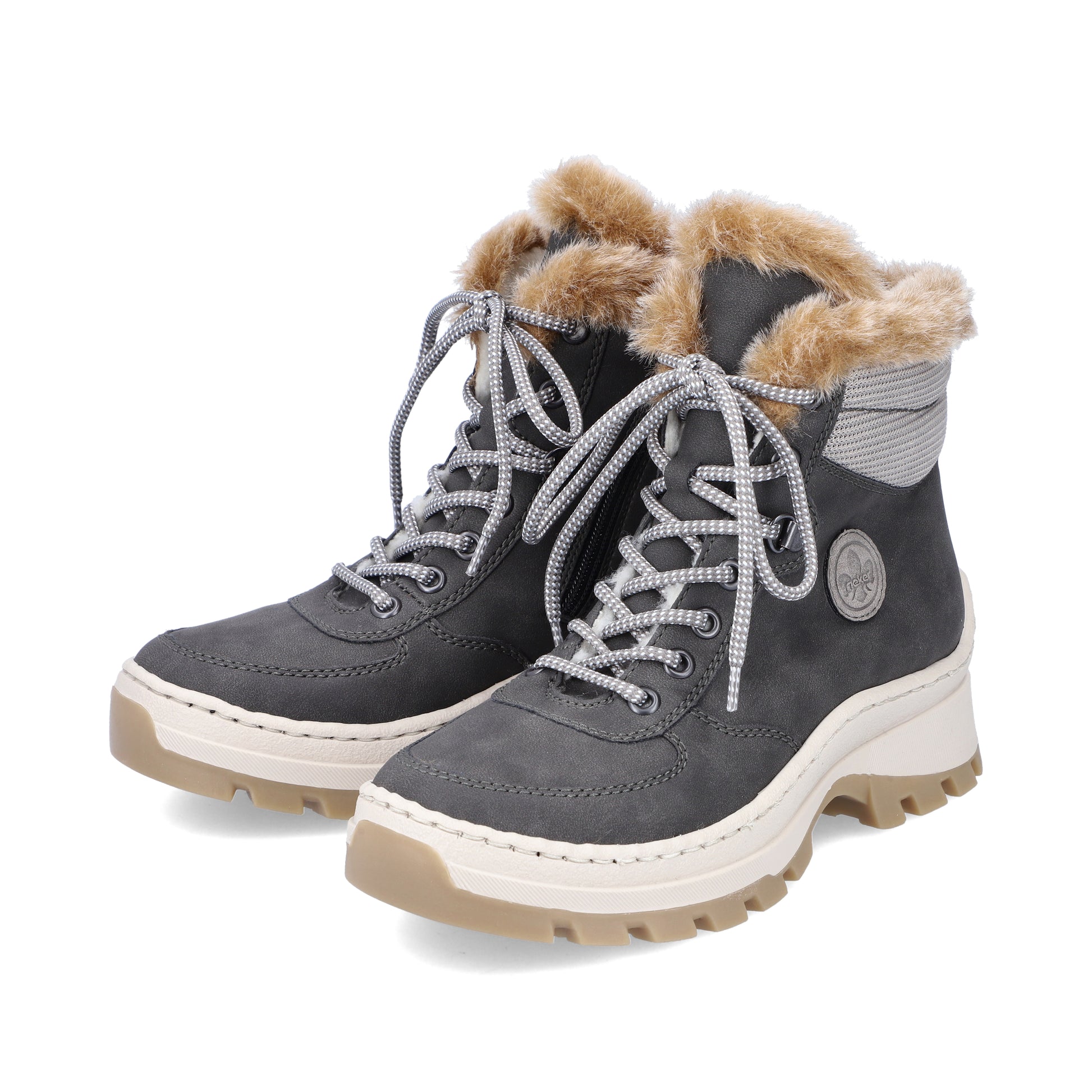 Grey Zip Boots for Women | Rieker X9335-45