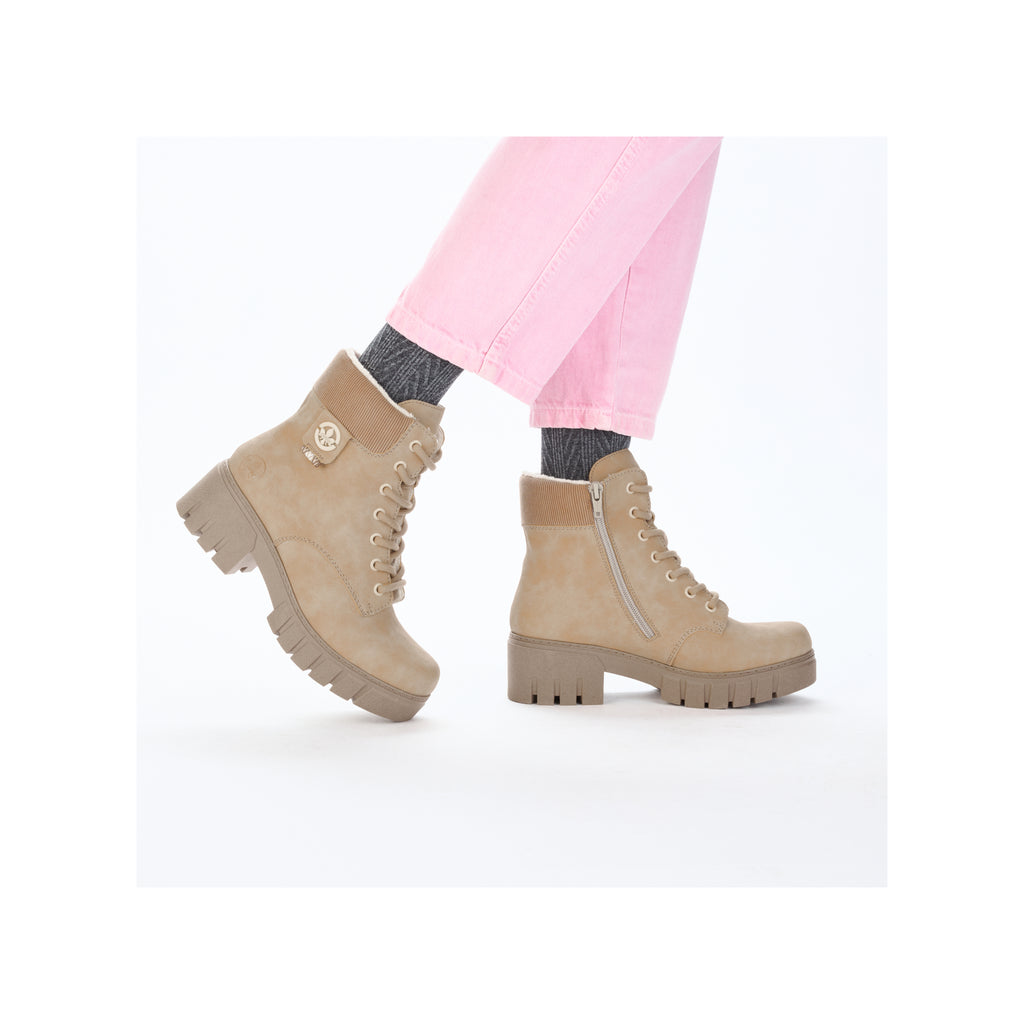 Beige Zip Boots for Women | Rieker 74532-60