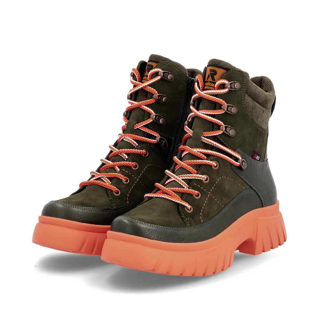 Green Zip Boots for Women | Rieker Sport W1871-54
