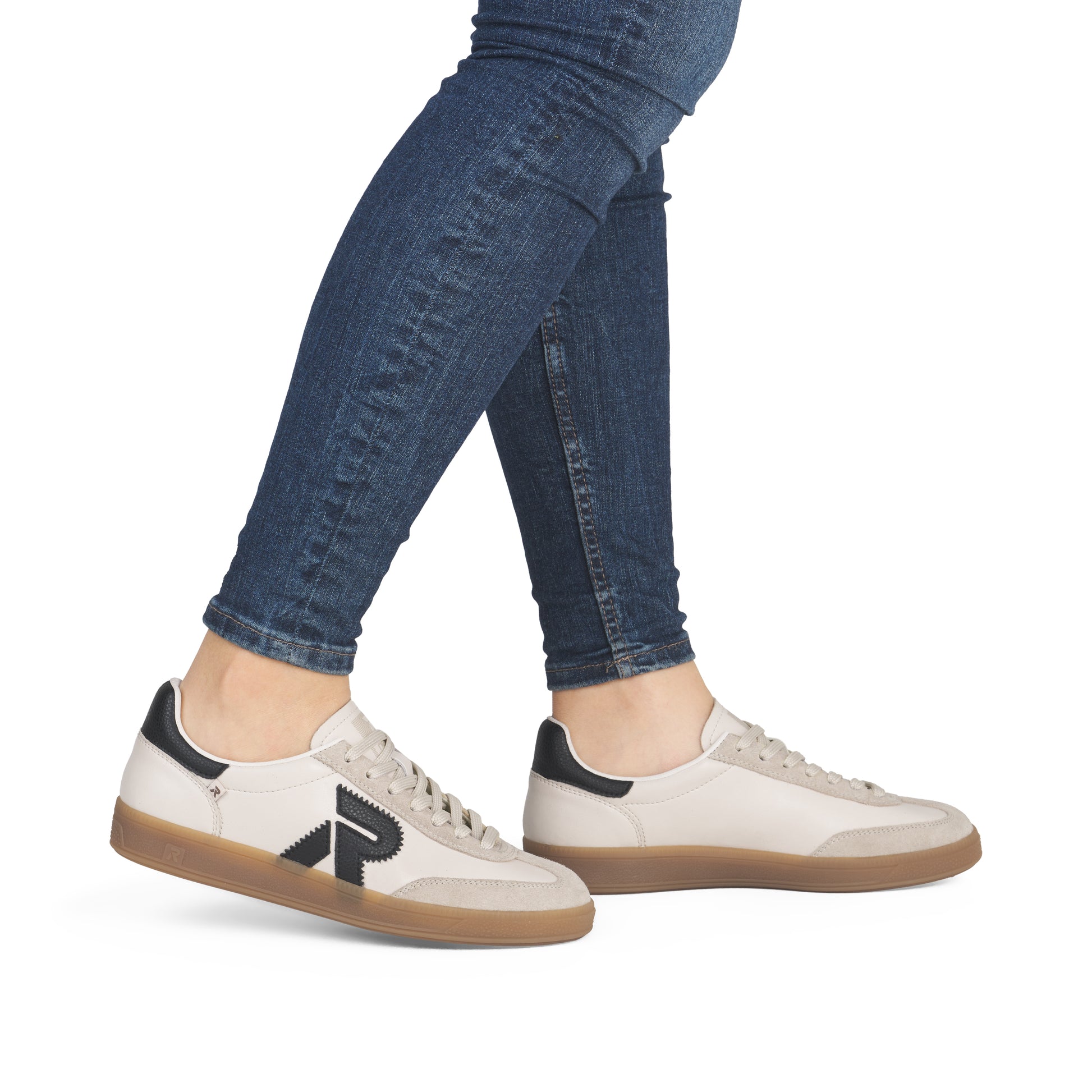 Beige Elasticated Shoes for Women | Rieker W2200-60