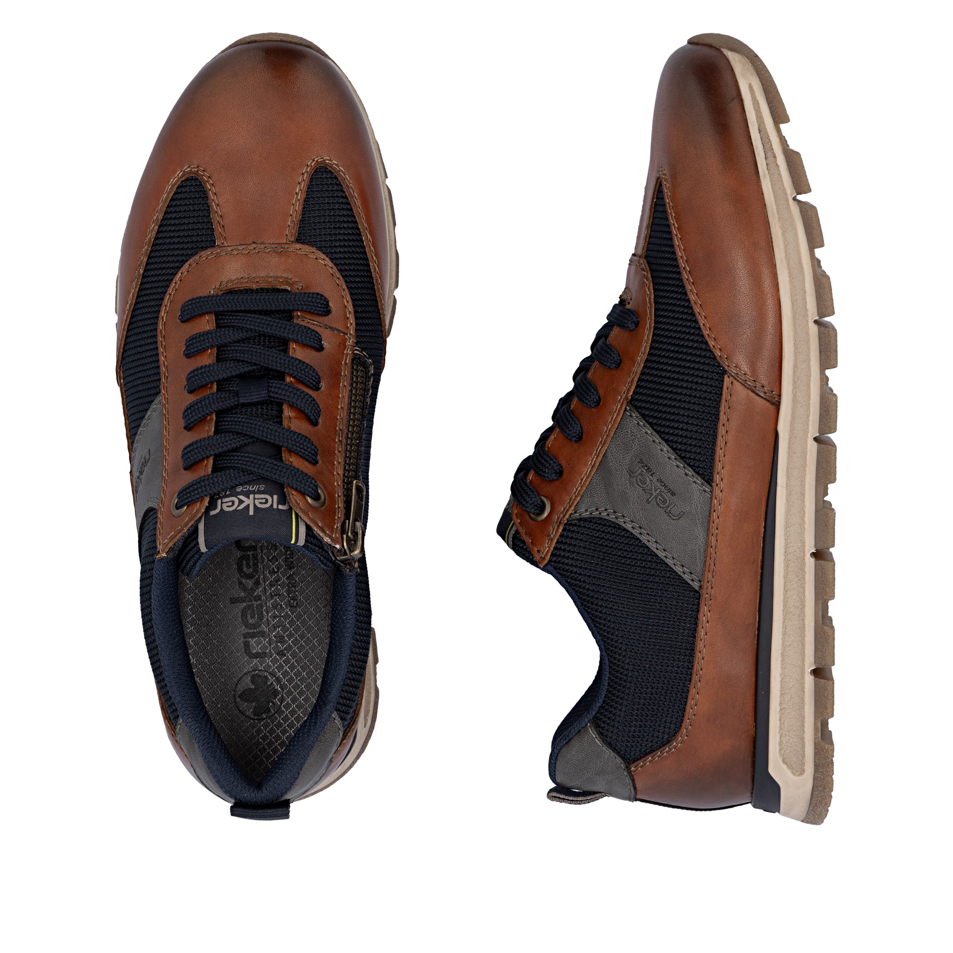 Brown Zip Shoes for Men | Rieker B0507-24