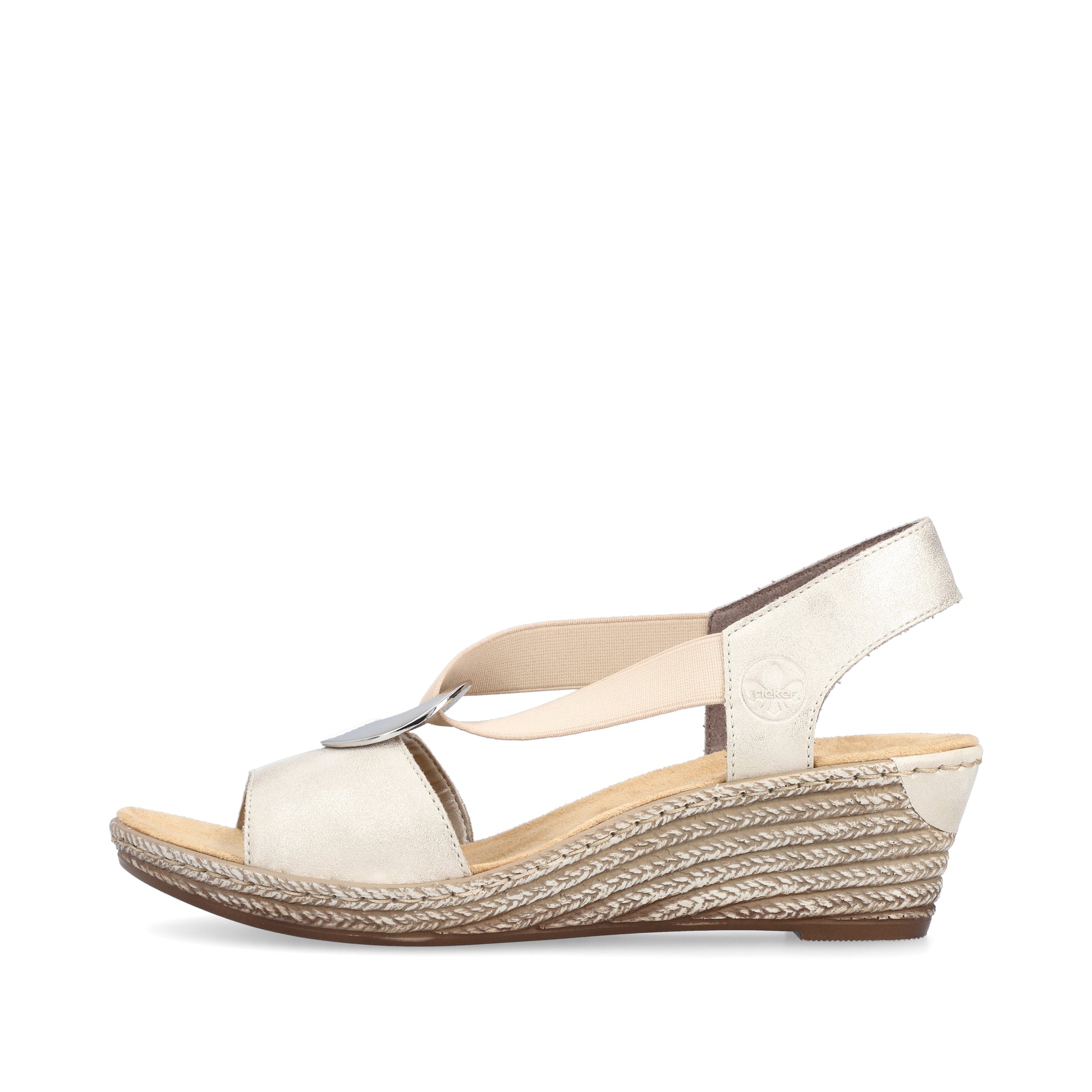 Beige Elasticated Sandals for Women | Rieker 624H6-60