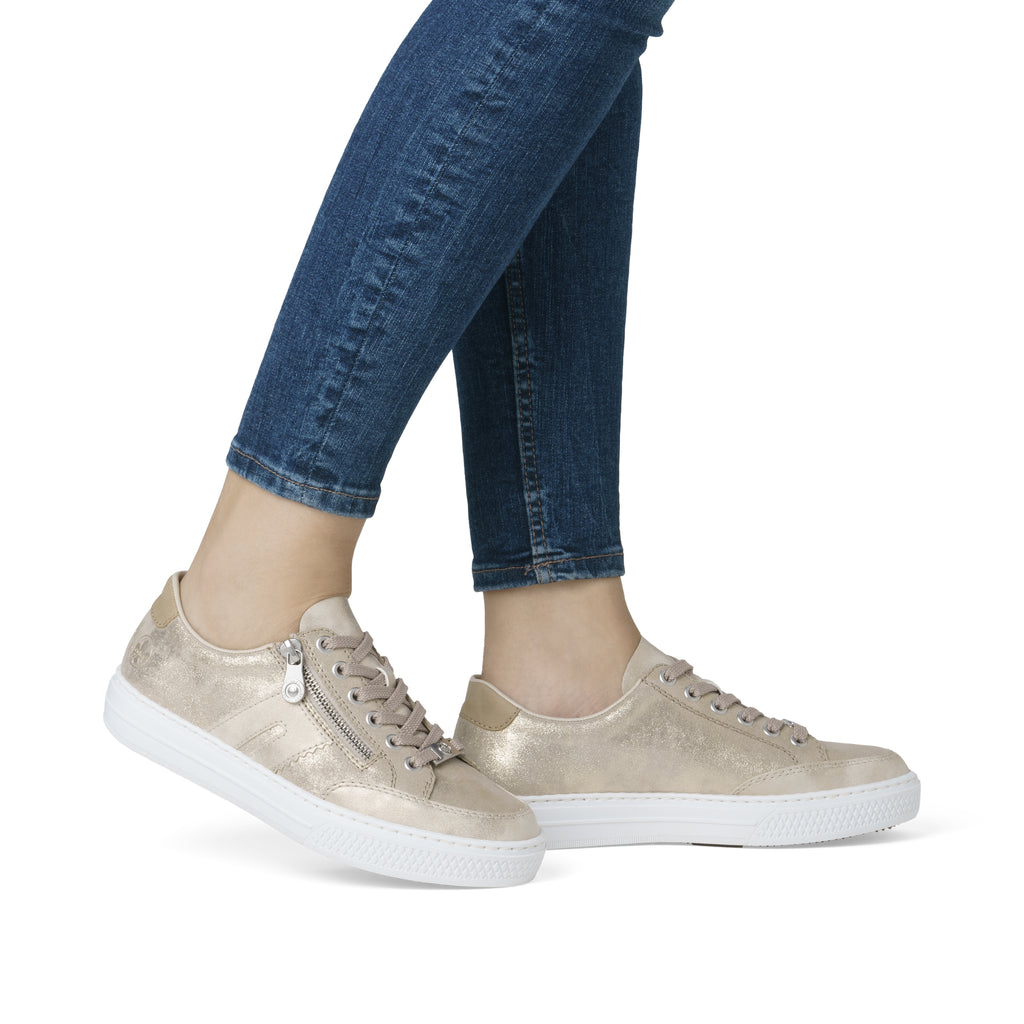 Beige Zip Shoes for Women | Rieker L5903-62