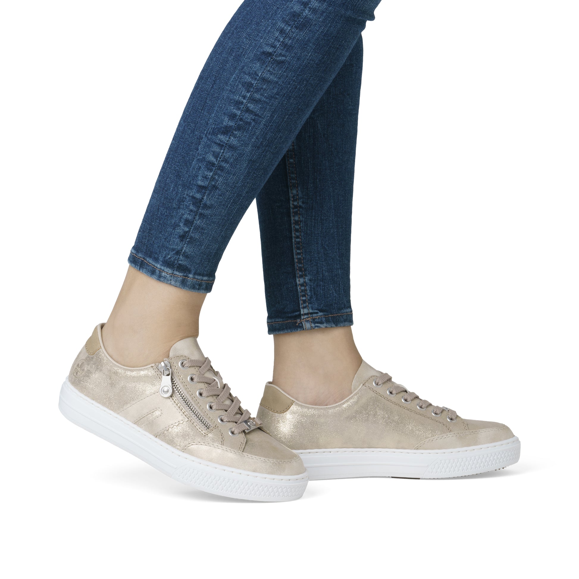 Beige Zip Shoes for Women | Rieker L5903-62