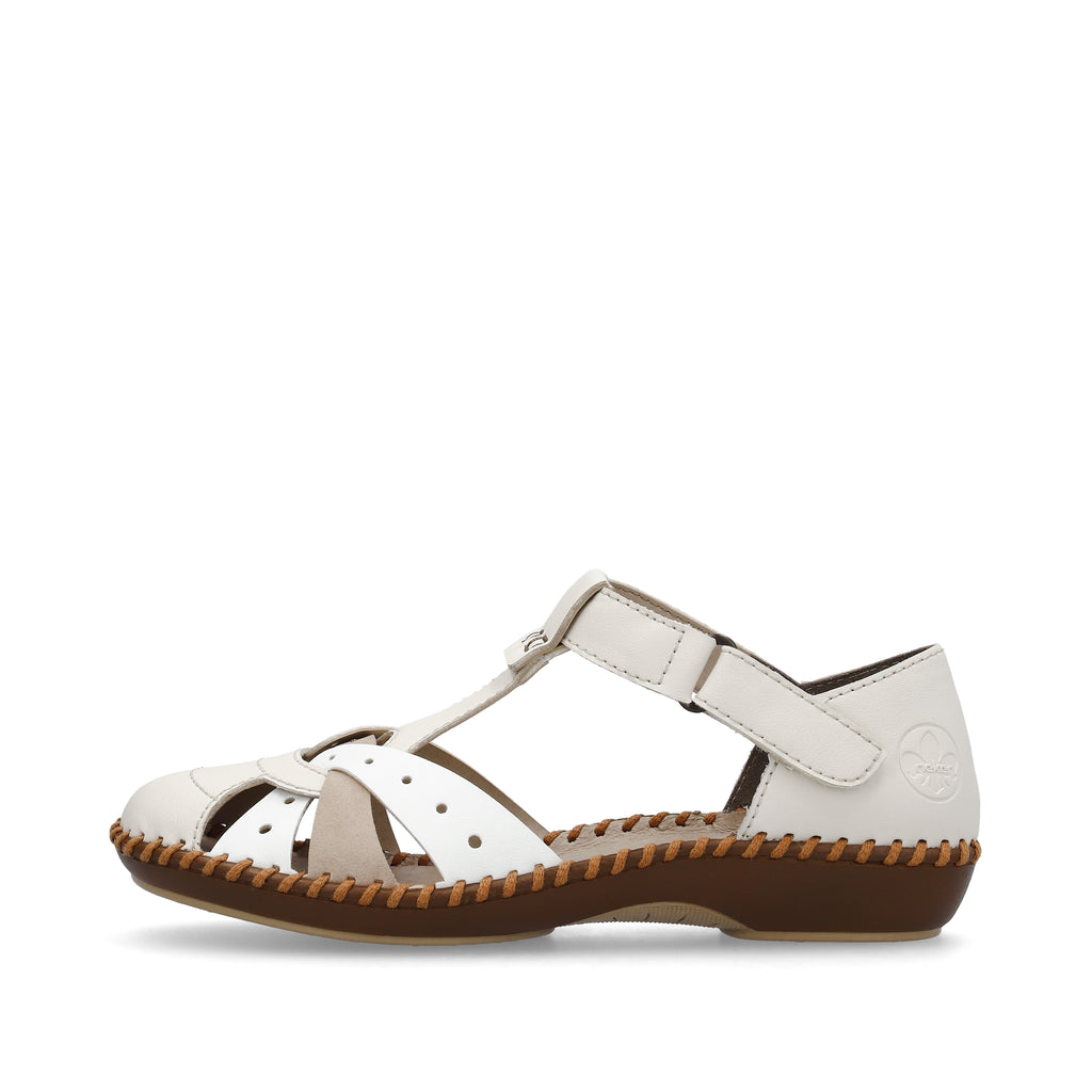 Beige Hook & Loop Shoes for Women | Rieker M1655-61