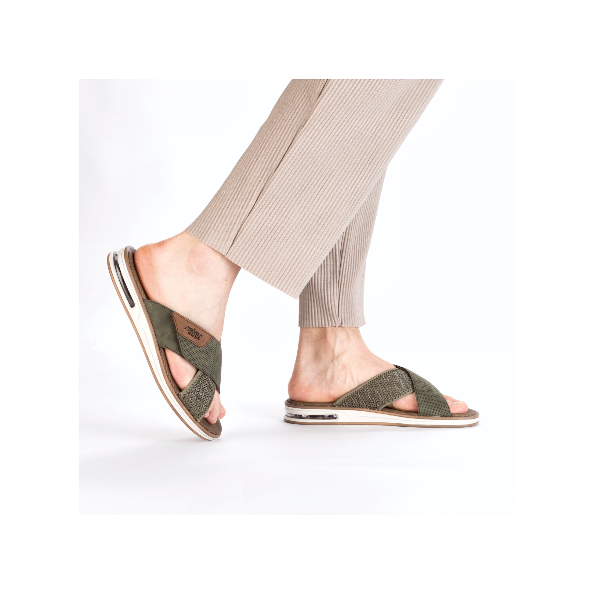Green Hook & Loop Sandals for Men | Rieker 29083-52