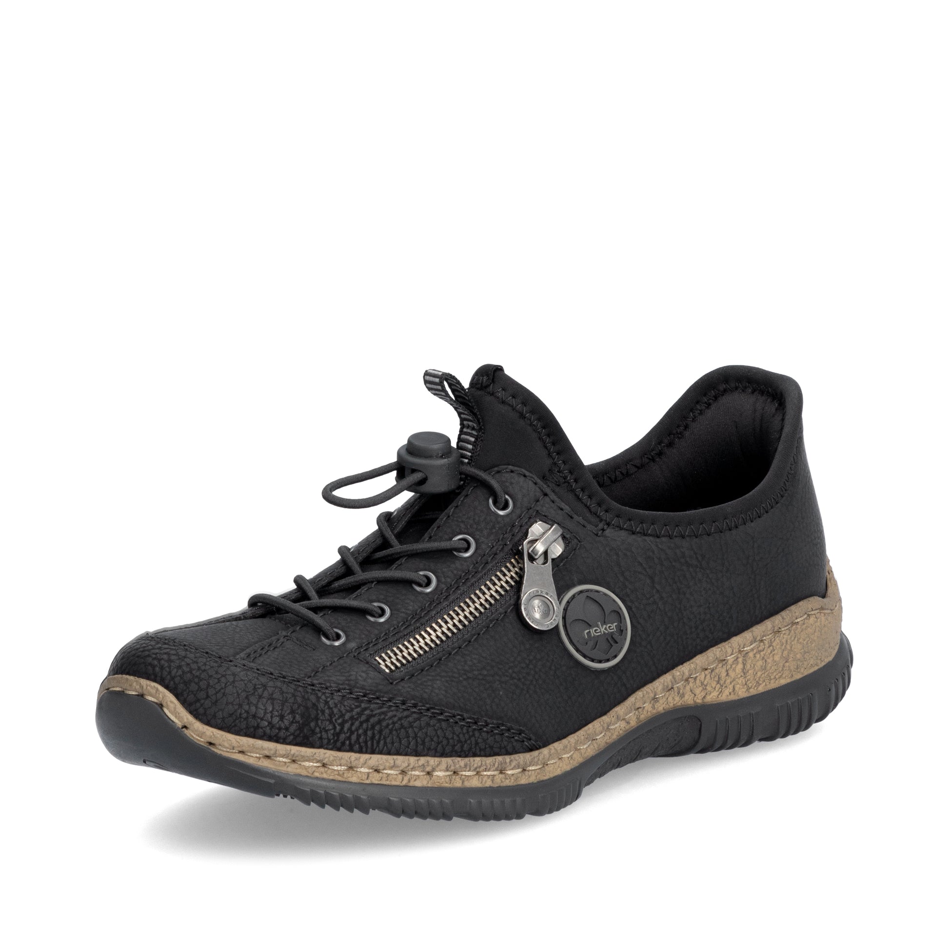 Black Elasticated Shoes for Women | Rieker N3267-01