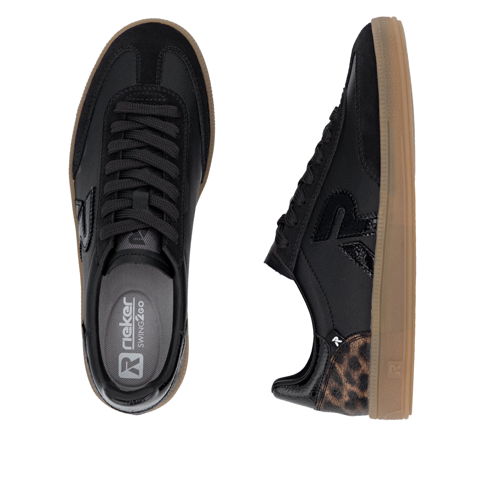 Black Elasticated Shoes for Women | Rieker W2200-03