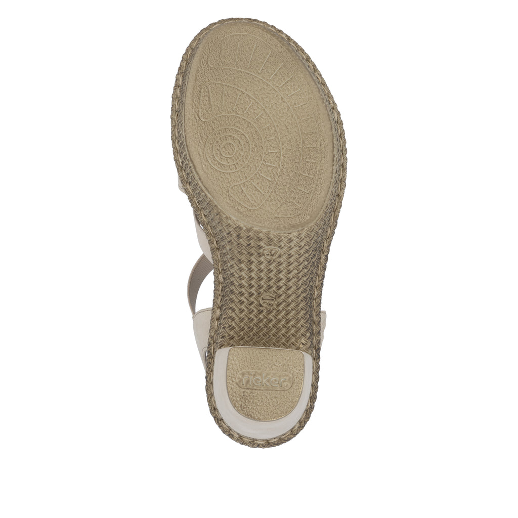 Beige Elasticated Sandals for Women | Rieker 66526-62
