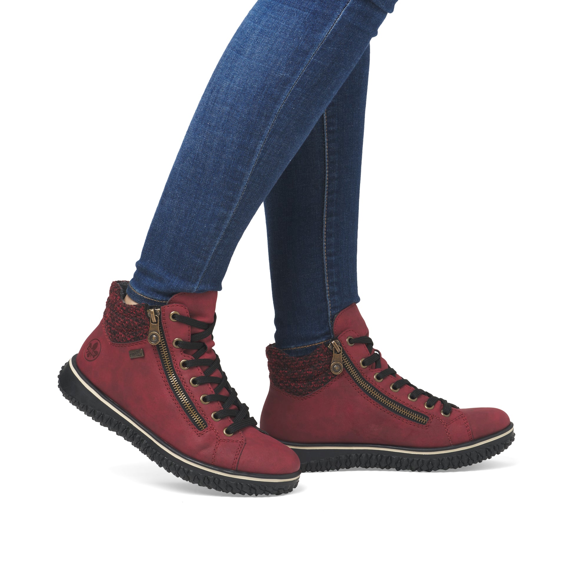 Red Zip Boots for Women | Rieker Z4263-35