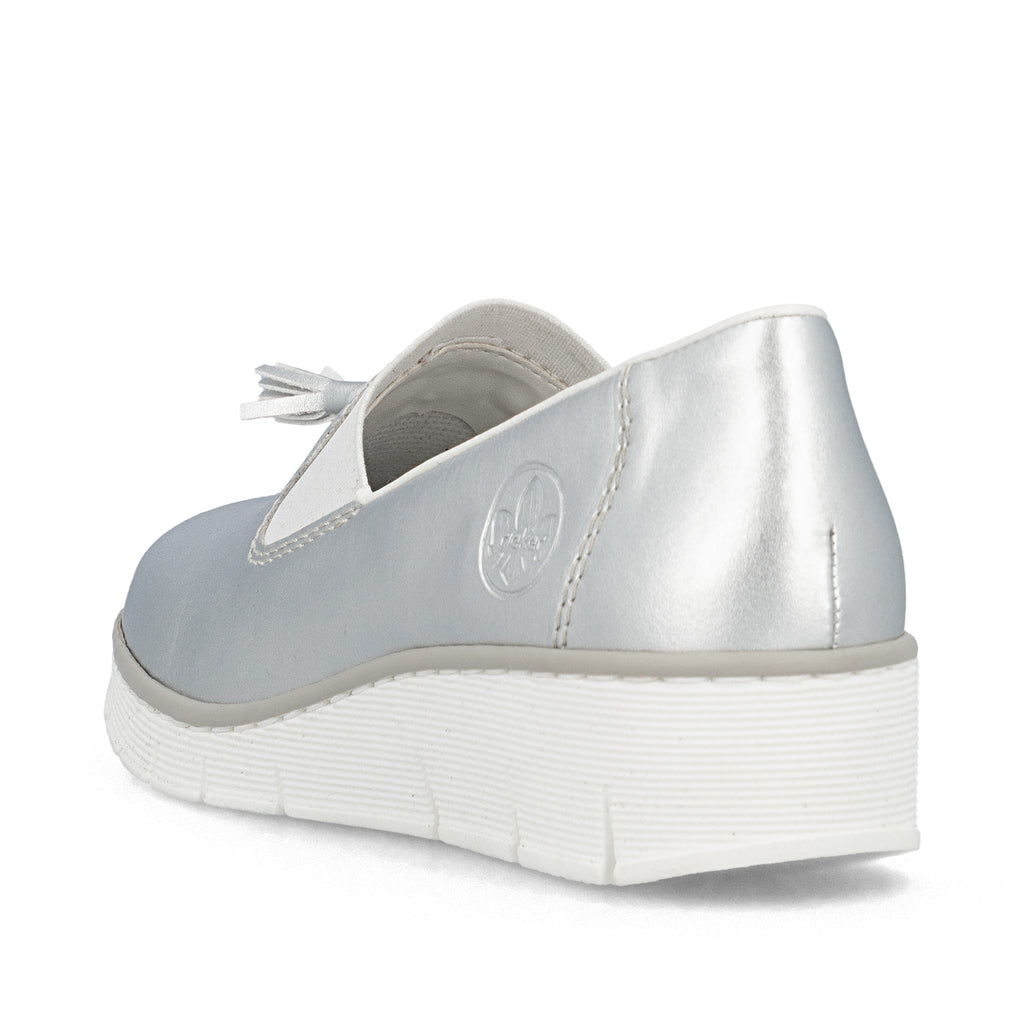 Silver/Platinum Elasticated Shoes for Women | Rieker 53751-90
