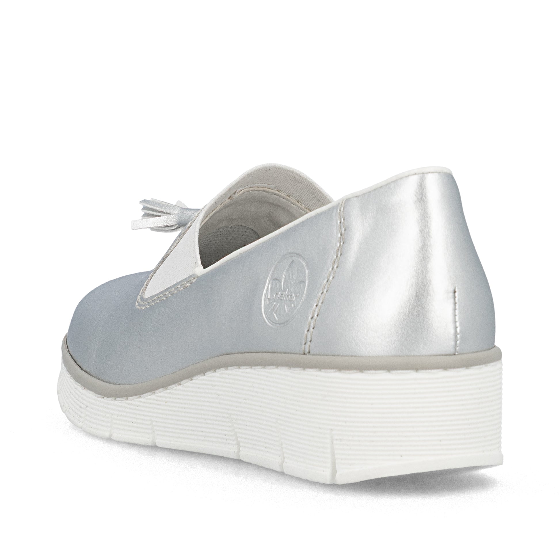 Silver/Platinum Elasticated Shoes for Women | Rieker 53751-90