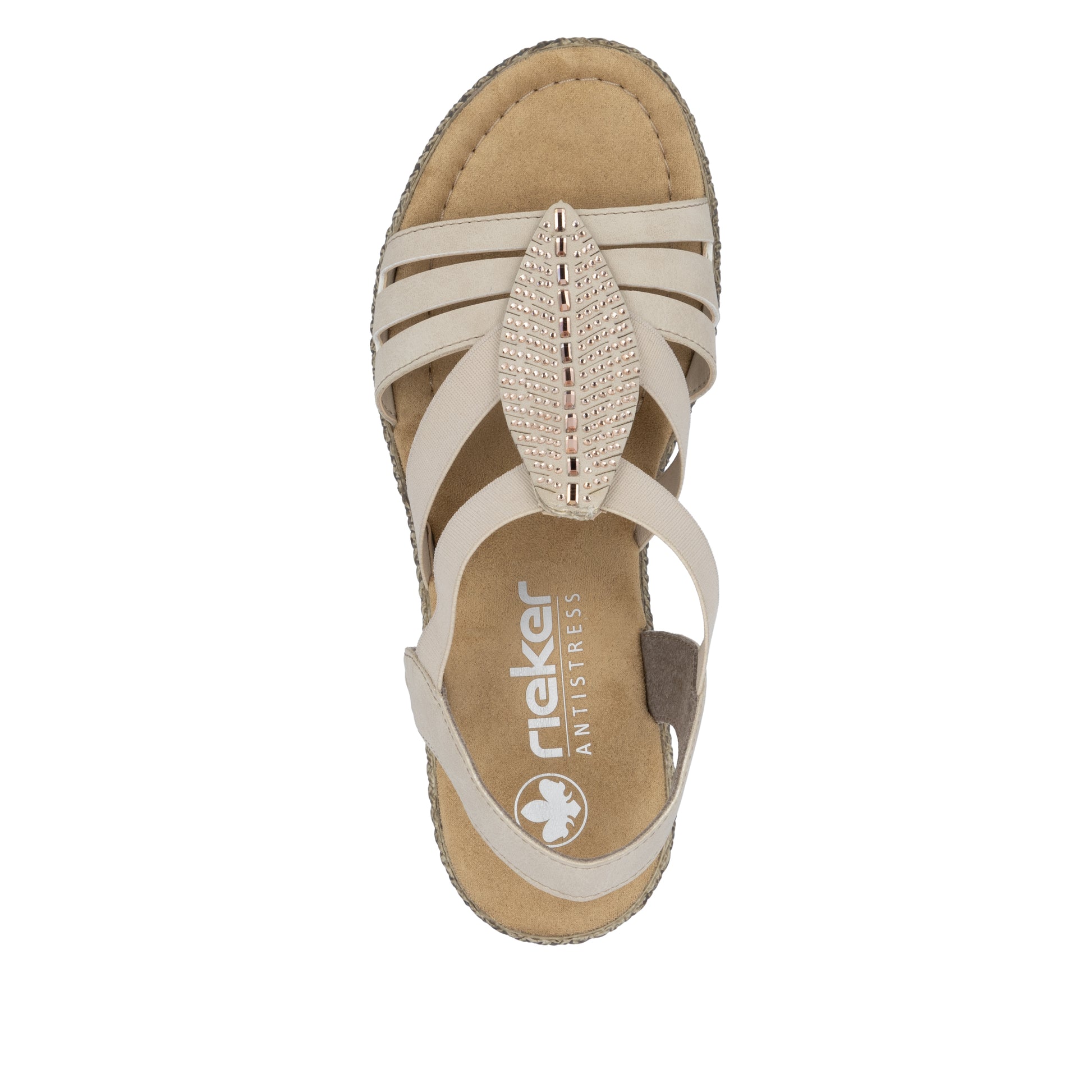 Beige Elasticated Sandals for Women | Rieker 66526-62