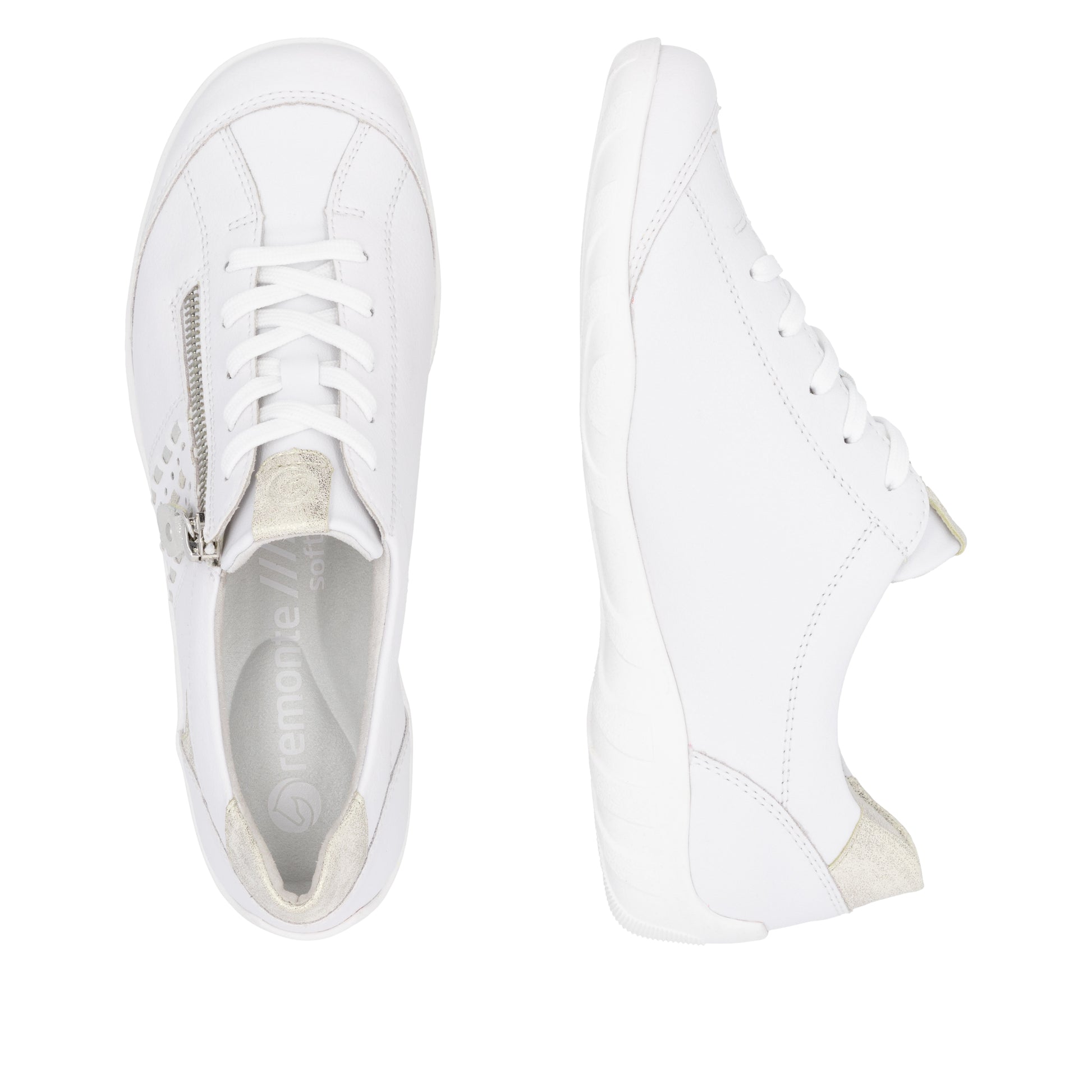White Zip Shoes for Women | Remonte R3404-82