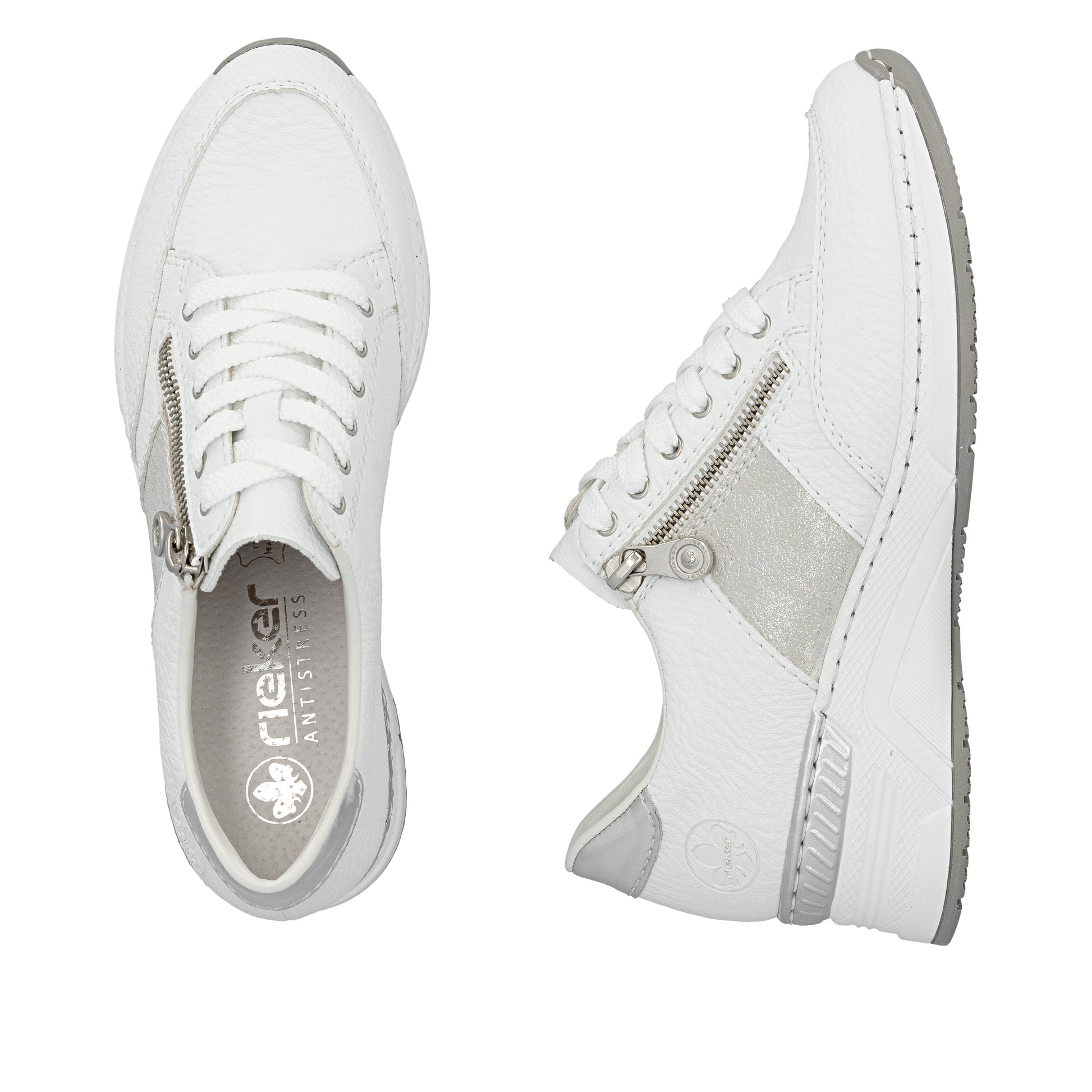 White Zip Shoes for Women | Rieker N4322-80