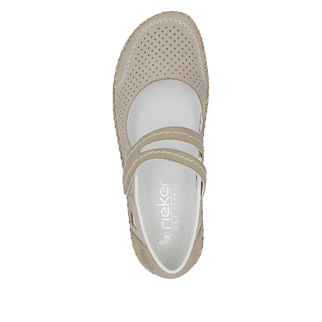 Grey Hook & Loop Shoes for Women | Rieker 44885-40