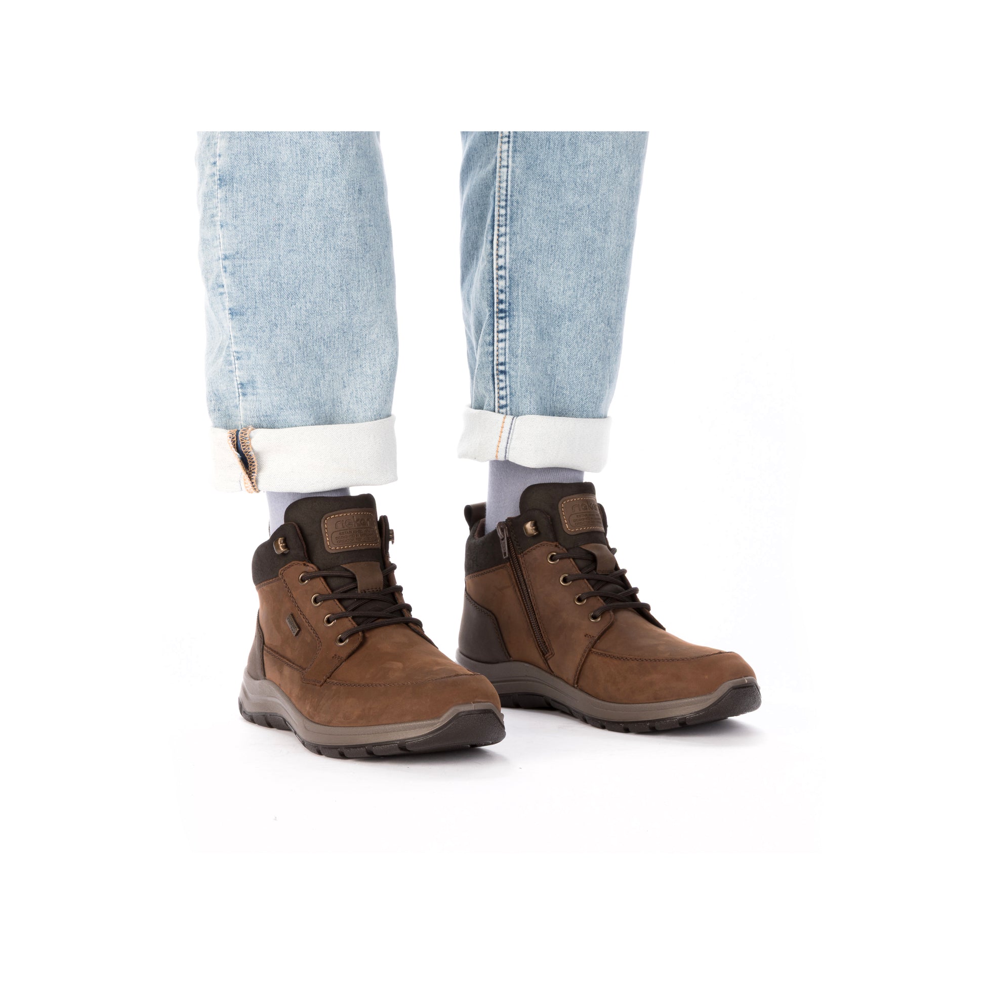 Brown Zip Boots for Men | Rieker 03630-22