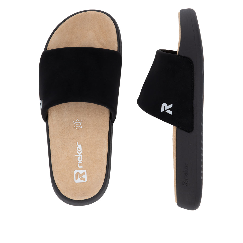 Black Slip-On Sandals for Men | Rieker U3250-00