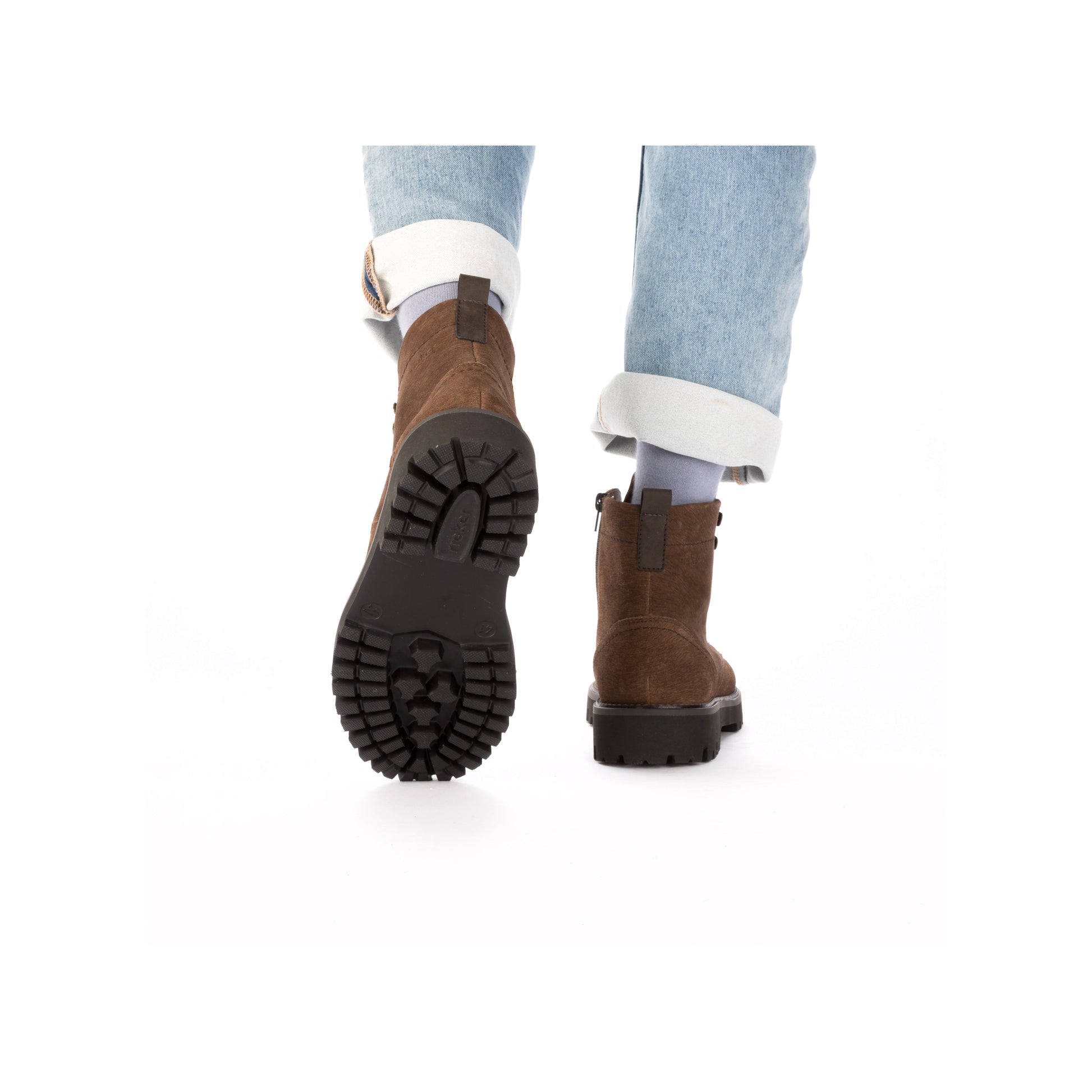 Brown Zip Boots for Men | Rieker 30414-25