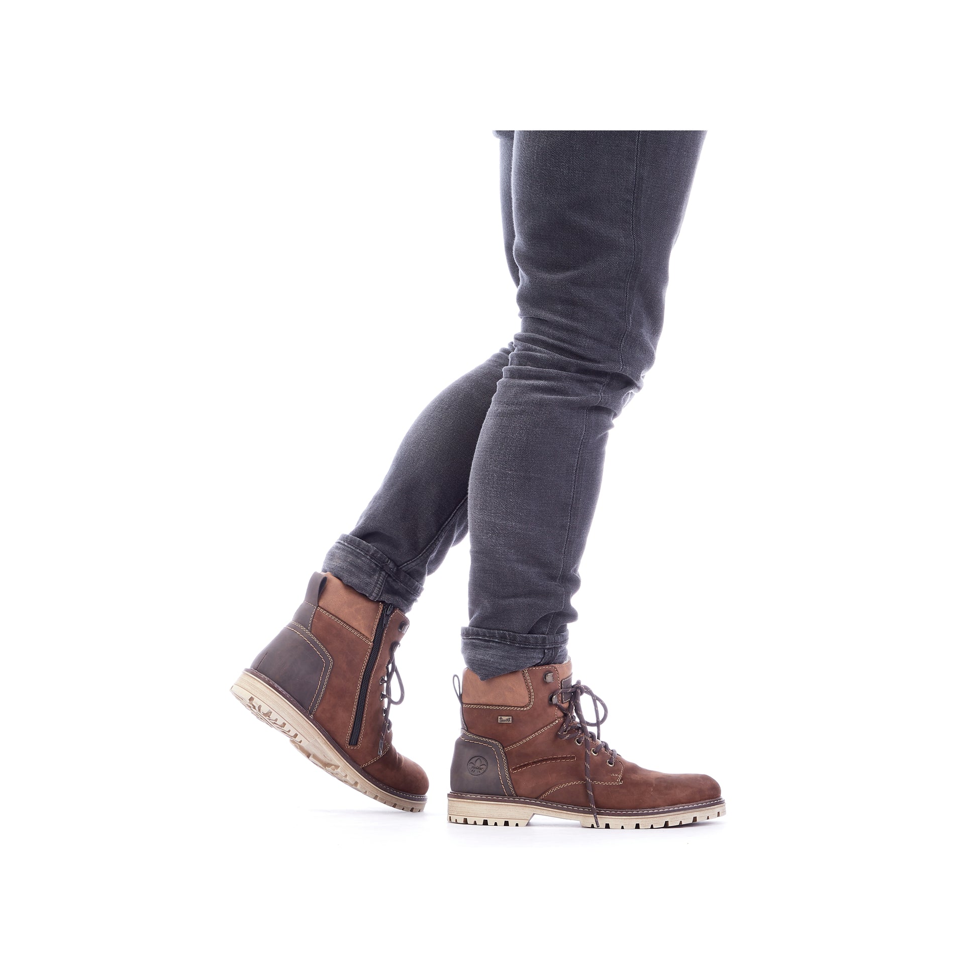 Brown Zip Boots for Men | Rieker F3613-22