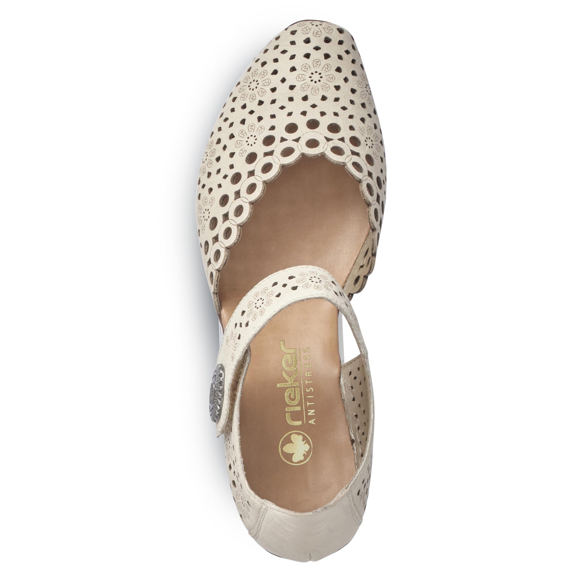 Beige Hook & Loop Shoes for Women | Rieker 43753-60