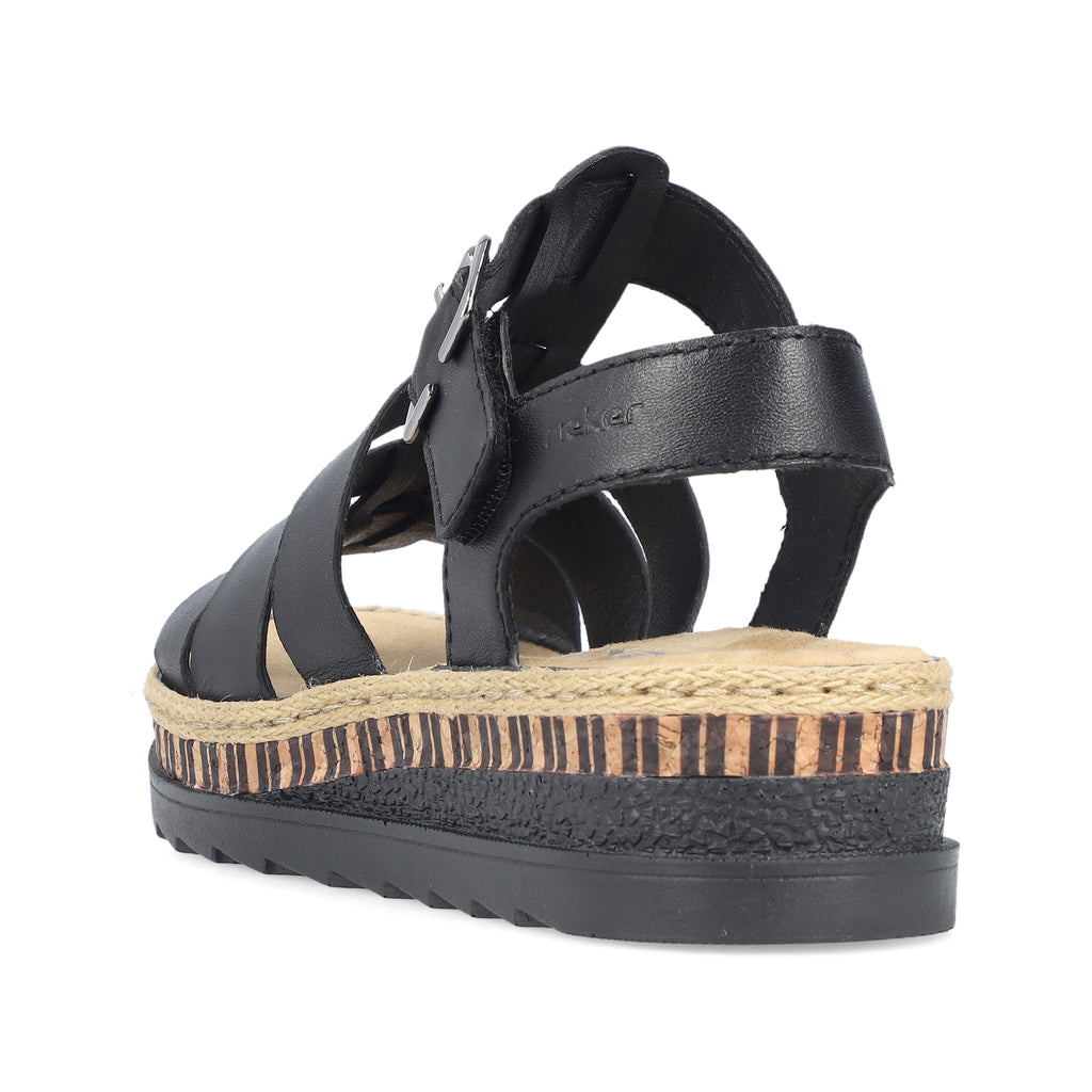 Black Hook & Loop Sandals for Women | Rieker V7904-00