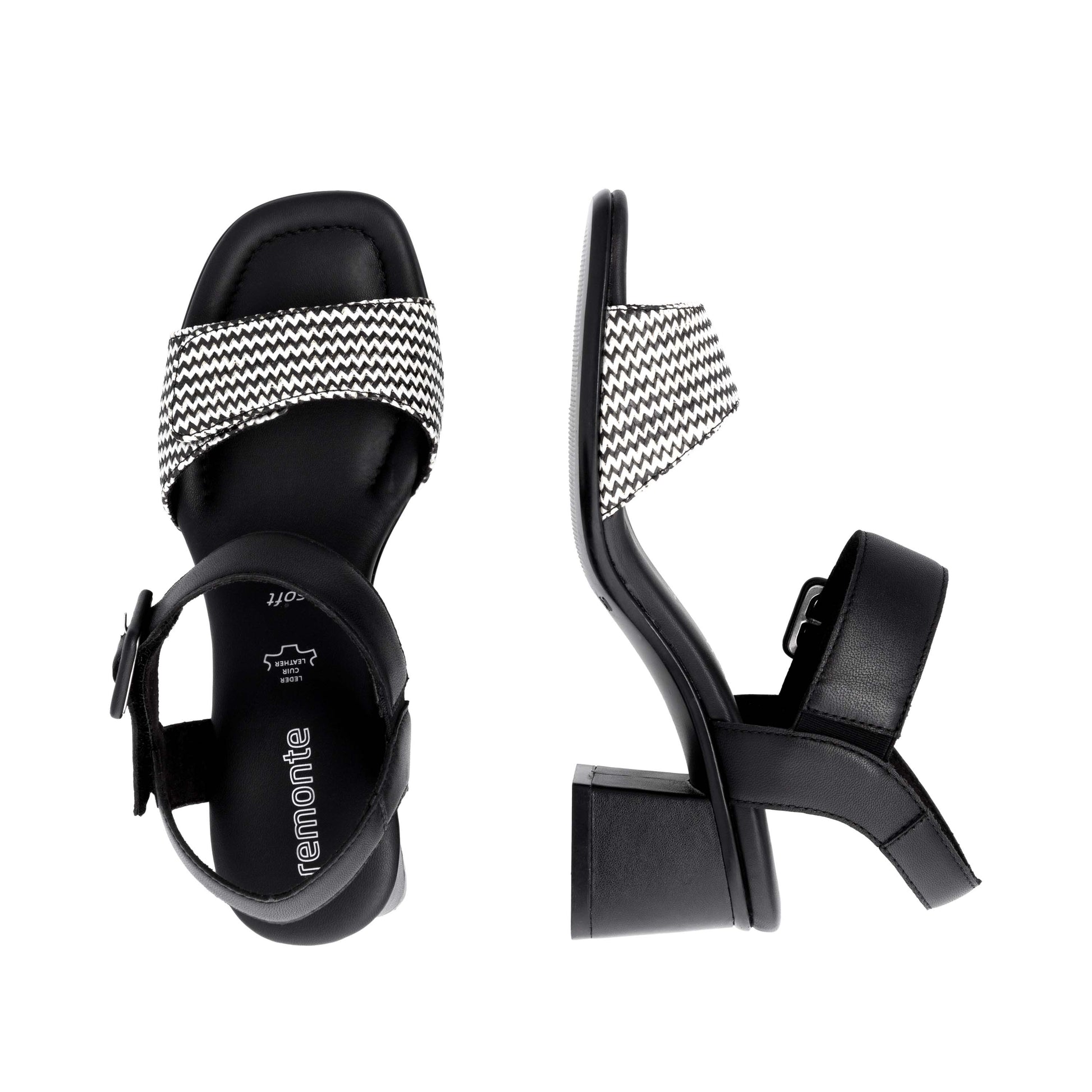 Black Hook & Loop Sandals for Women | Remonte D1K51-03