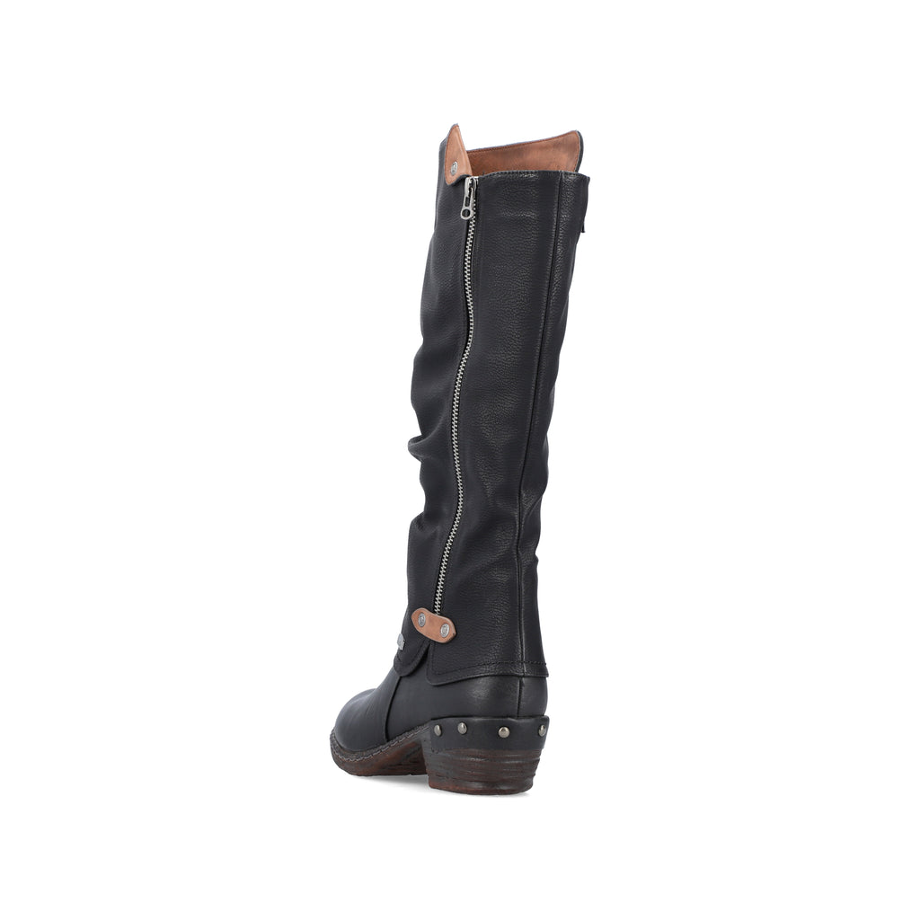 Black Zip Boots for Women | Rieker 93655-00