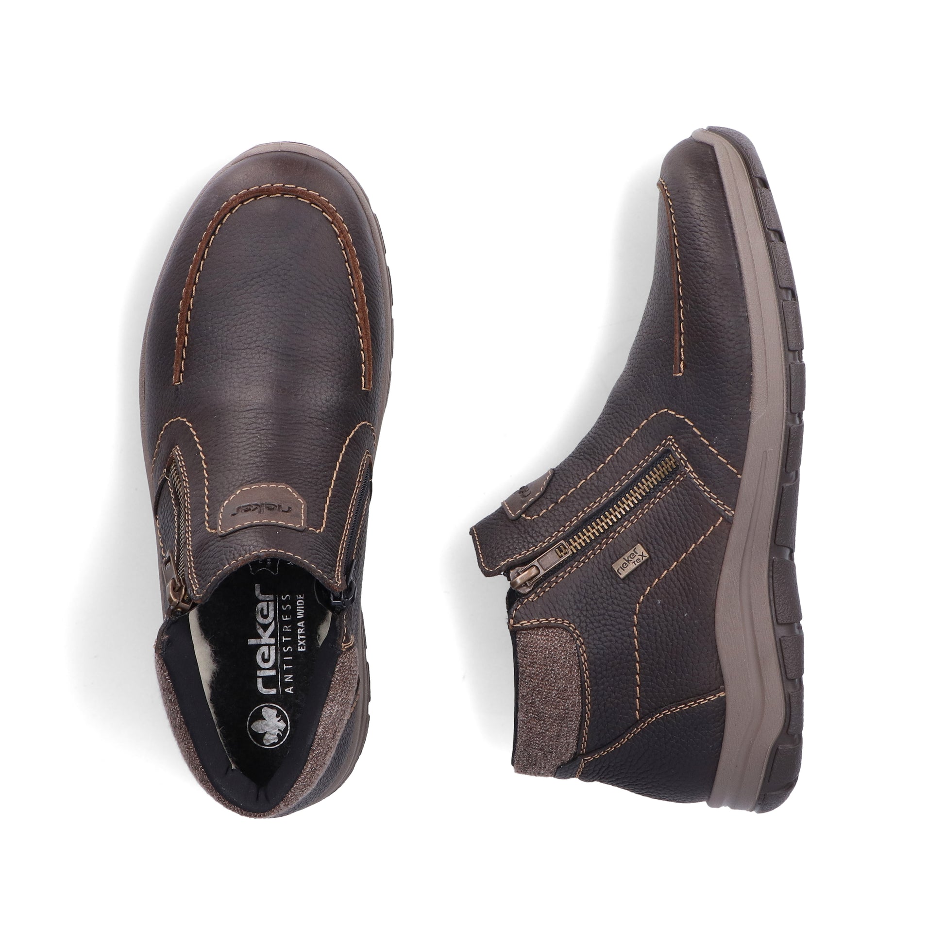 Brown Zip Boots for Men | Rieker 03660-25