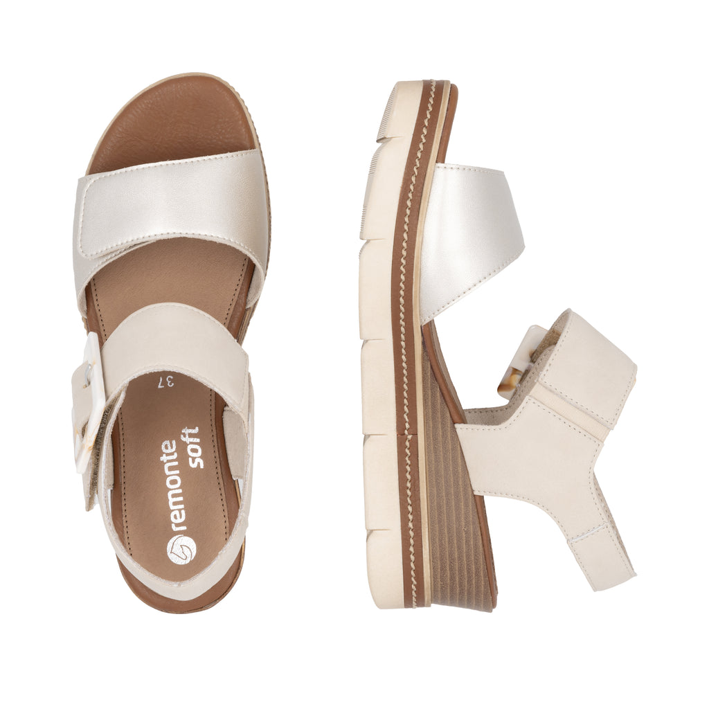 Beige Hook & Loop Sandals for Women | Remonte D2L53-60