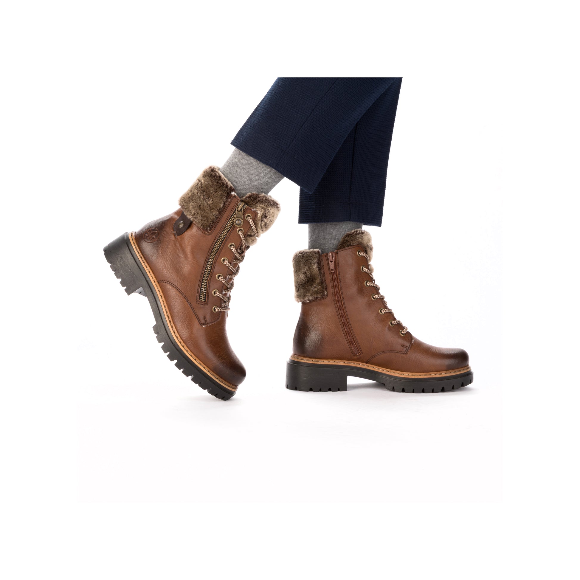 Brown Zip Boots for Women | Rieker 72608-24