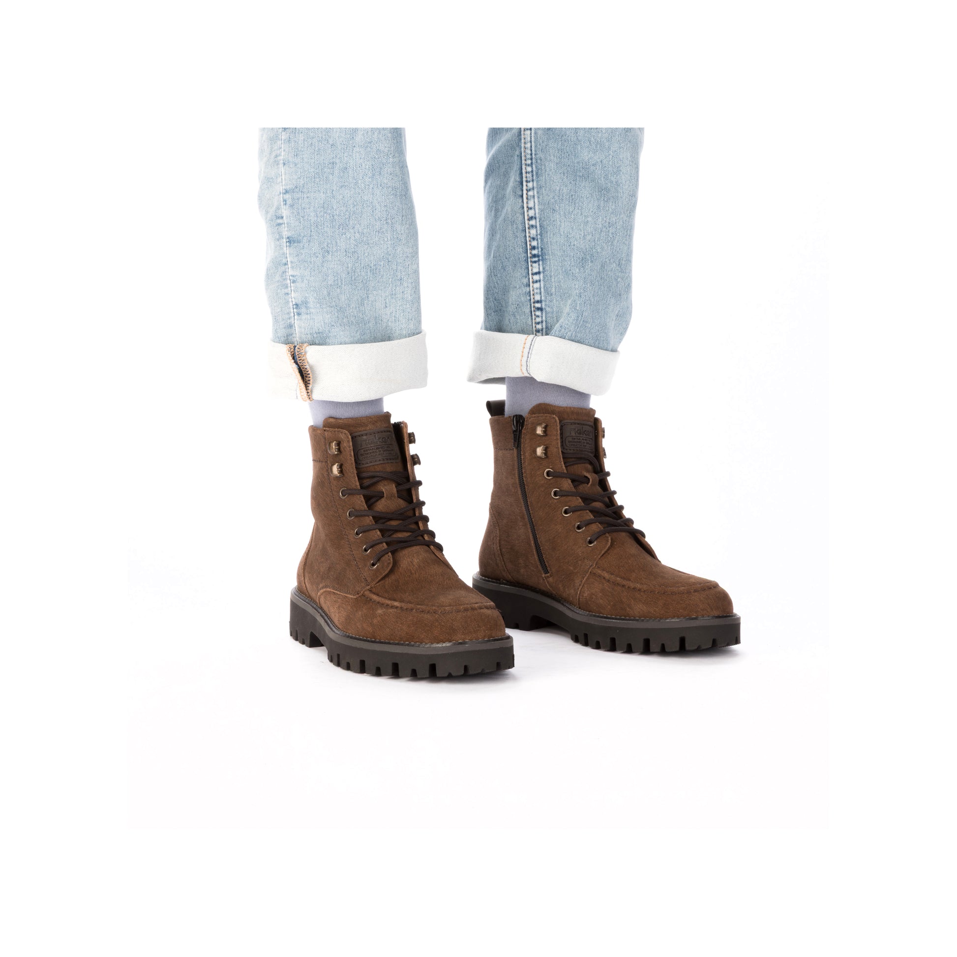 Brown Zip Boots for Men | Rieker 30414-25