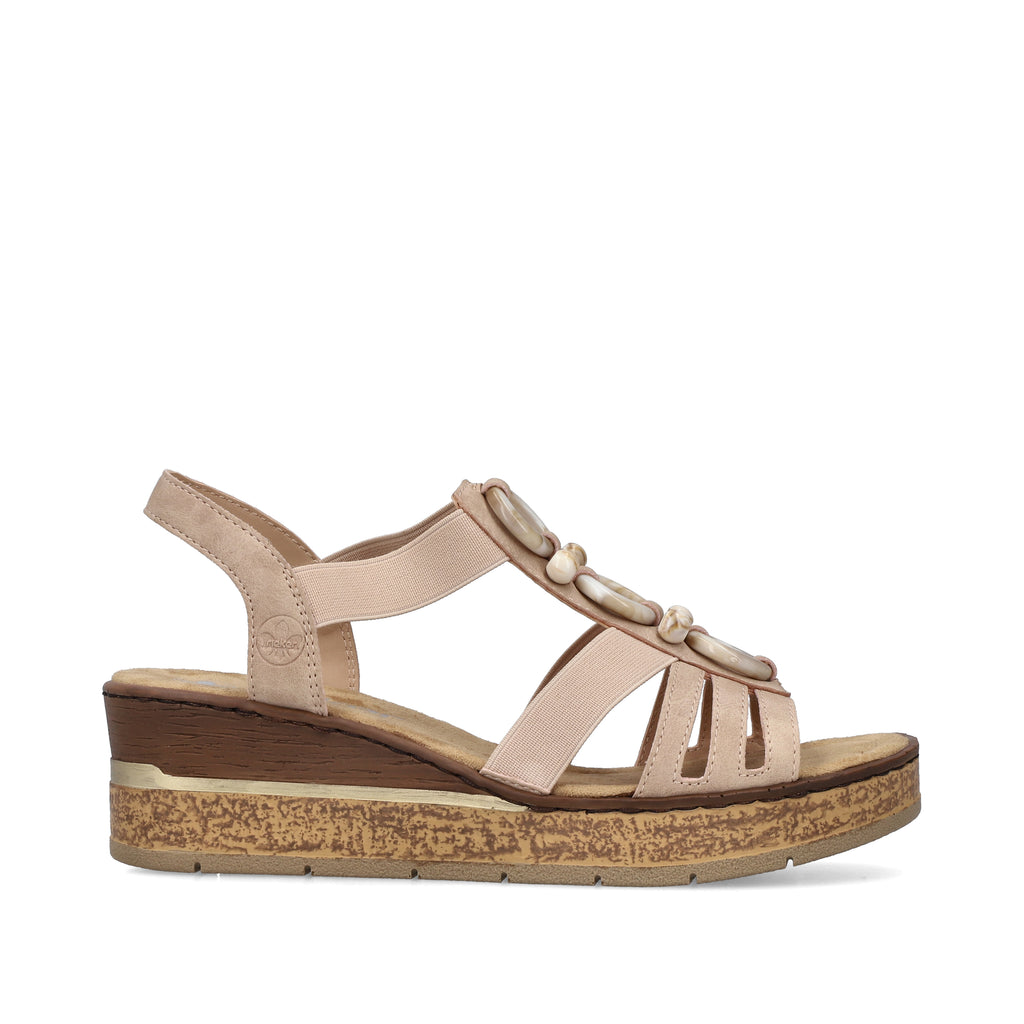Pink Elasticated Sandals for Women | Rieker 63778-31